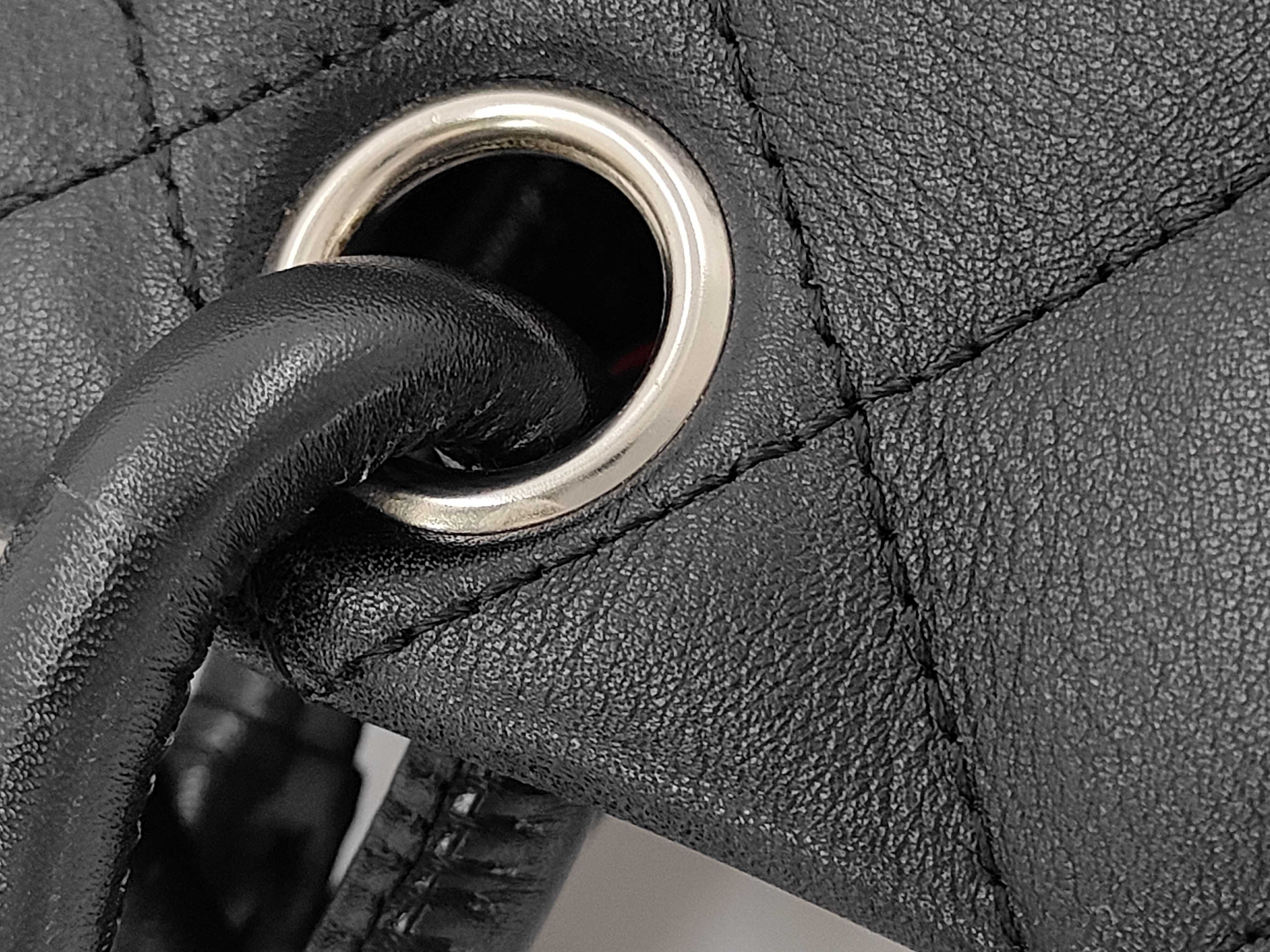 Cambon Line Large Tote Bag (Serial Number 10s) - Calfskin, Black, Silver Tote Bag — view 6