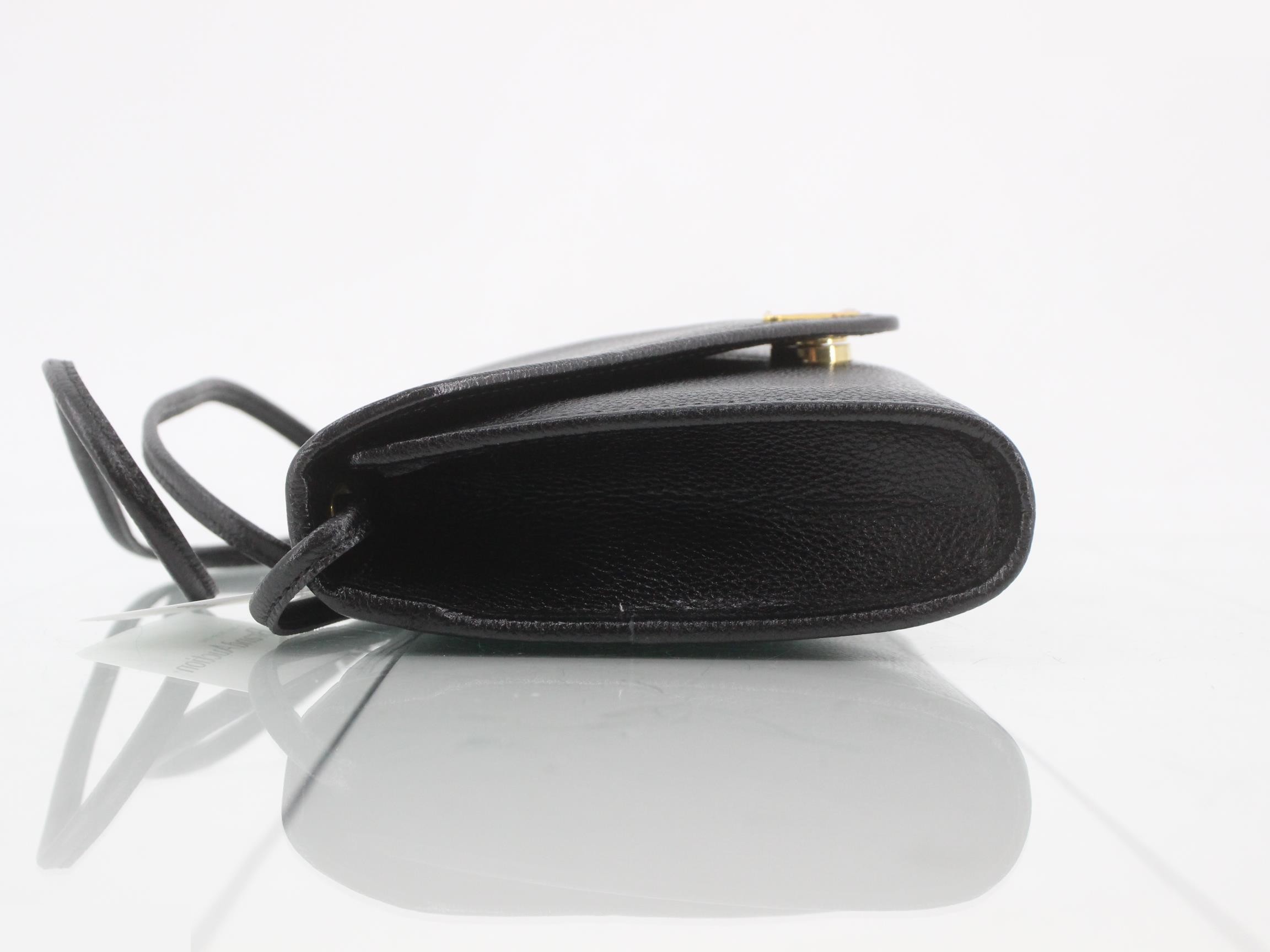 Leather shoulder bag, black — view 4