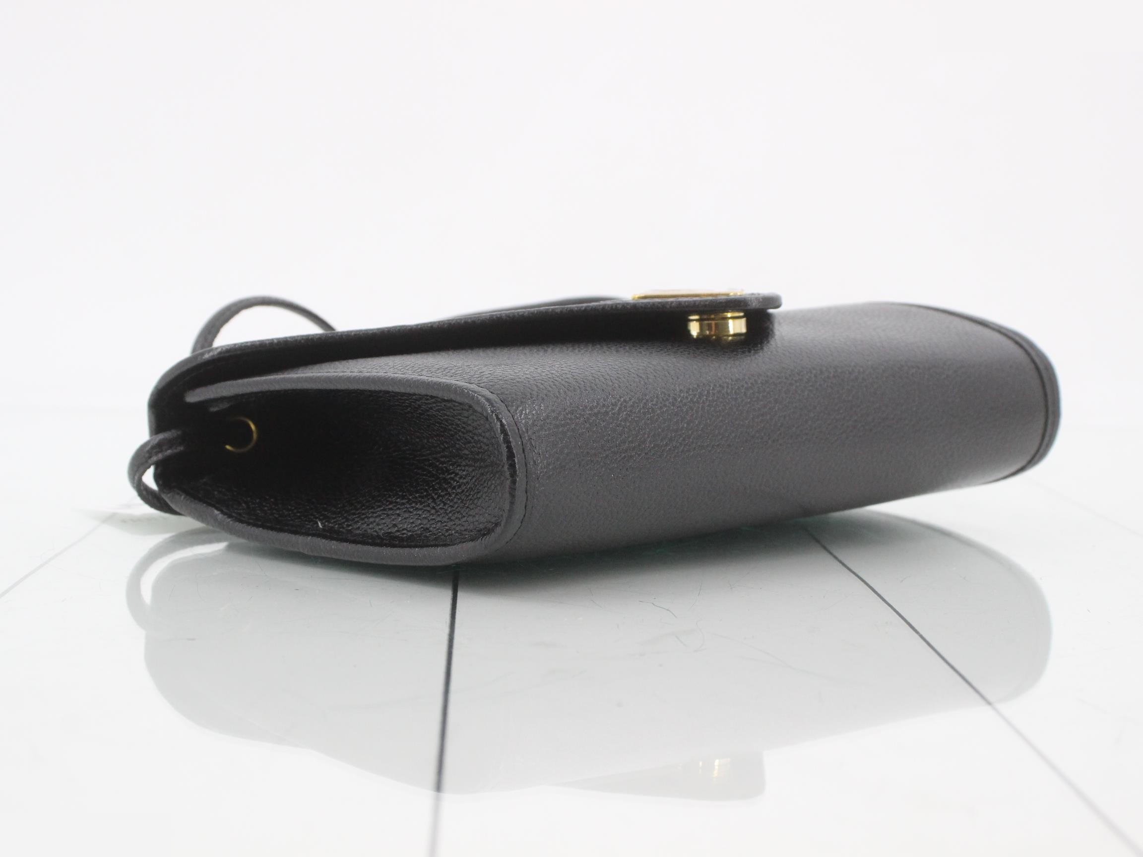 Leather shoulder bag, black — view 5