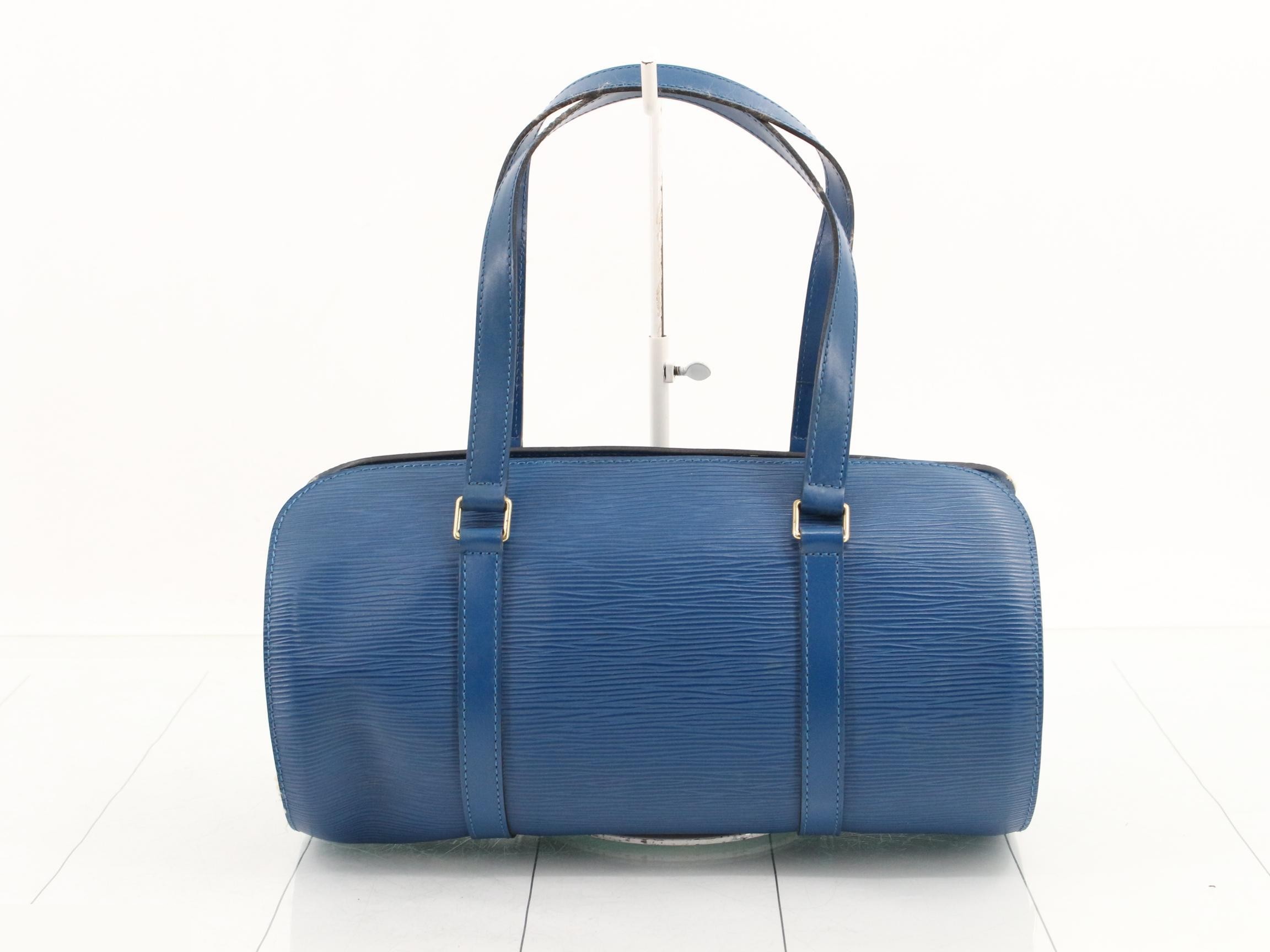 Epi Soufflot Toledo Blue Handbag with Pouch — view 2