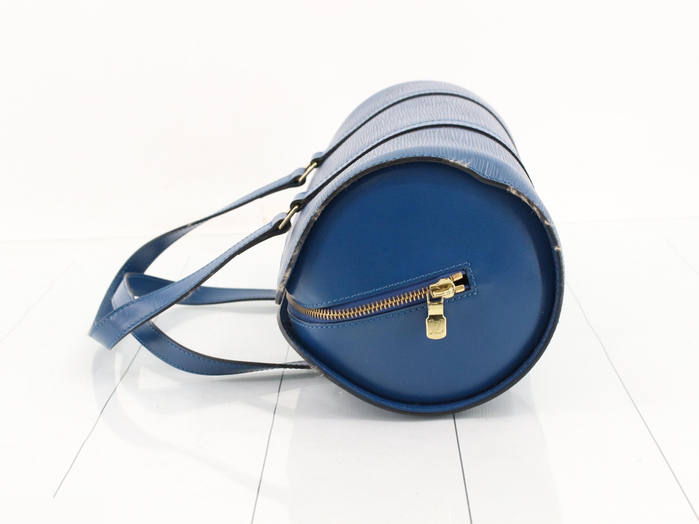 Epi Soufflot Toledo Blue Handbag with Pouch — view 4