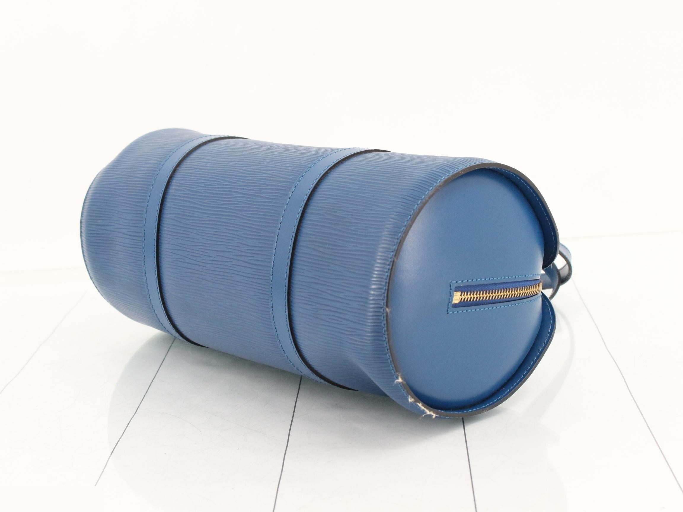 Epi Soufflot Toledo Blue Handbag with Pouch — view 6