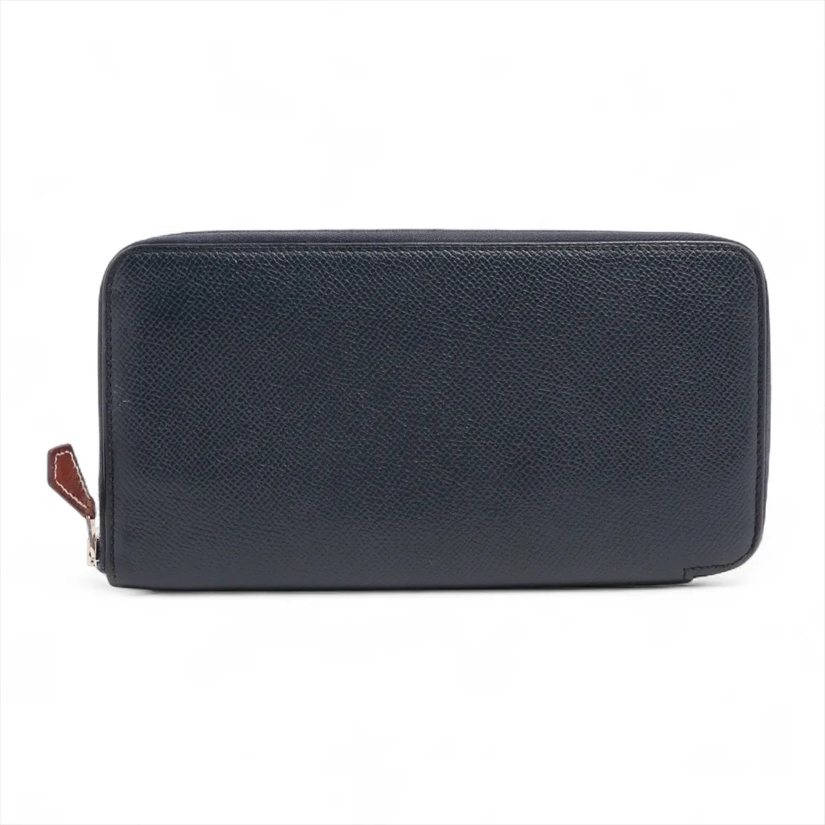 Azap Long Silk In Veau Epsom Round Zip Wallet Navy Silver Hardware A: 2017
