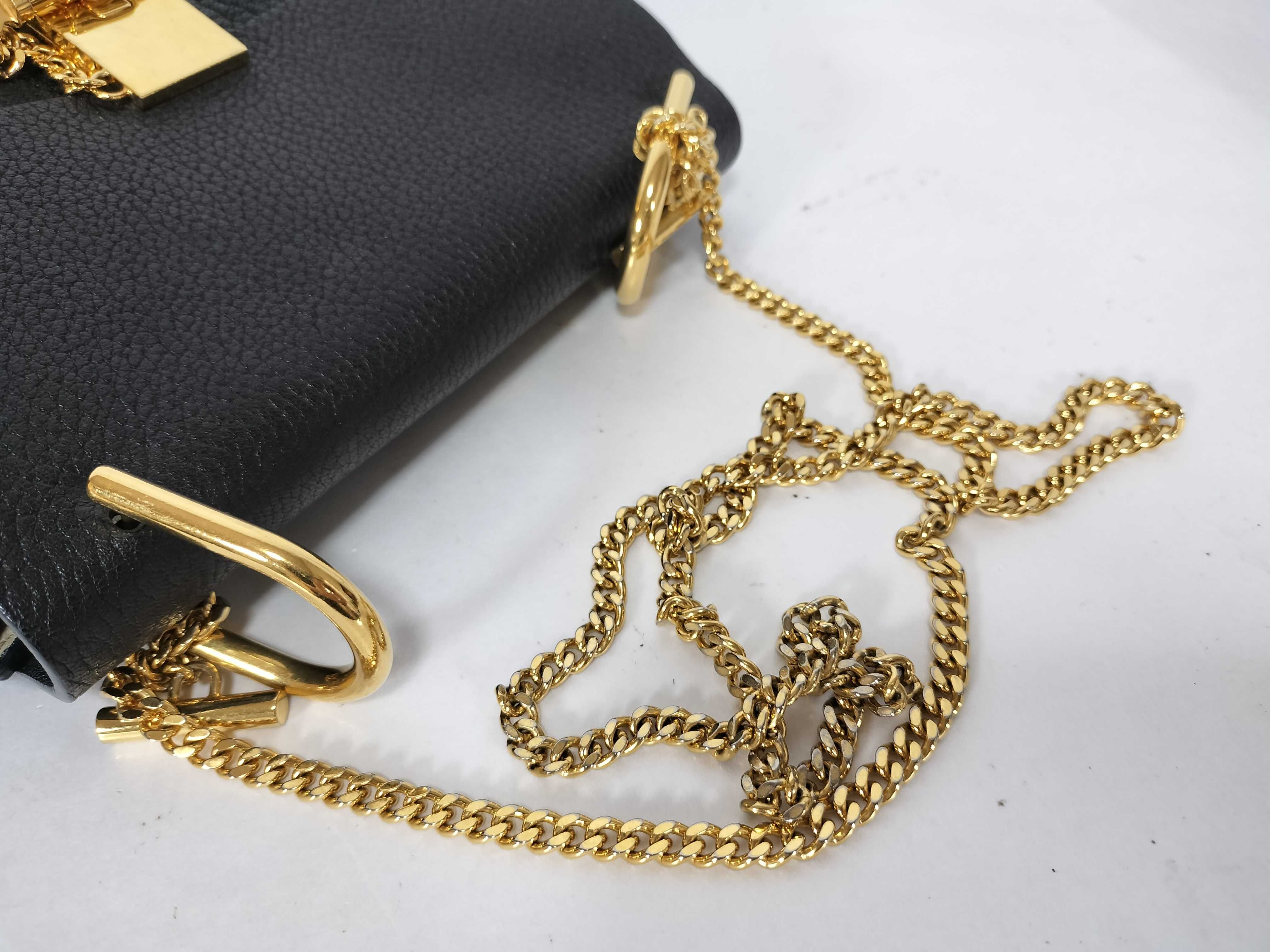 Drew Small Leather Chain Shoulder Bag — view 3