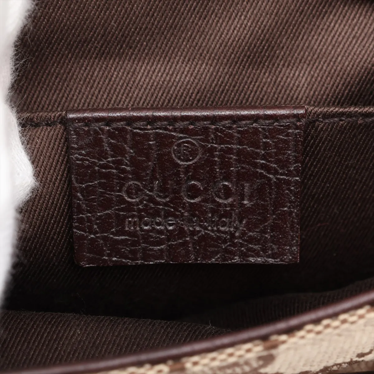 GG Canvas Horsebit 114923 Canvas x Leather Chain Shoulder Bag Beige x Brown — view 8
