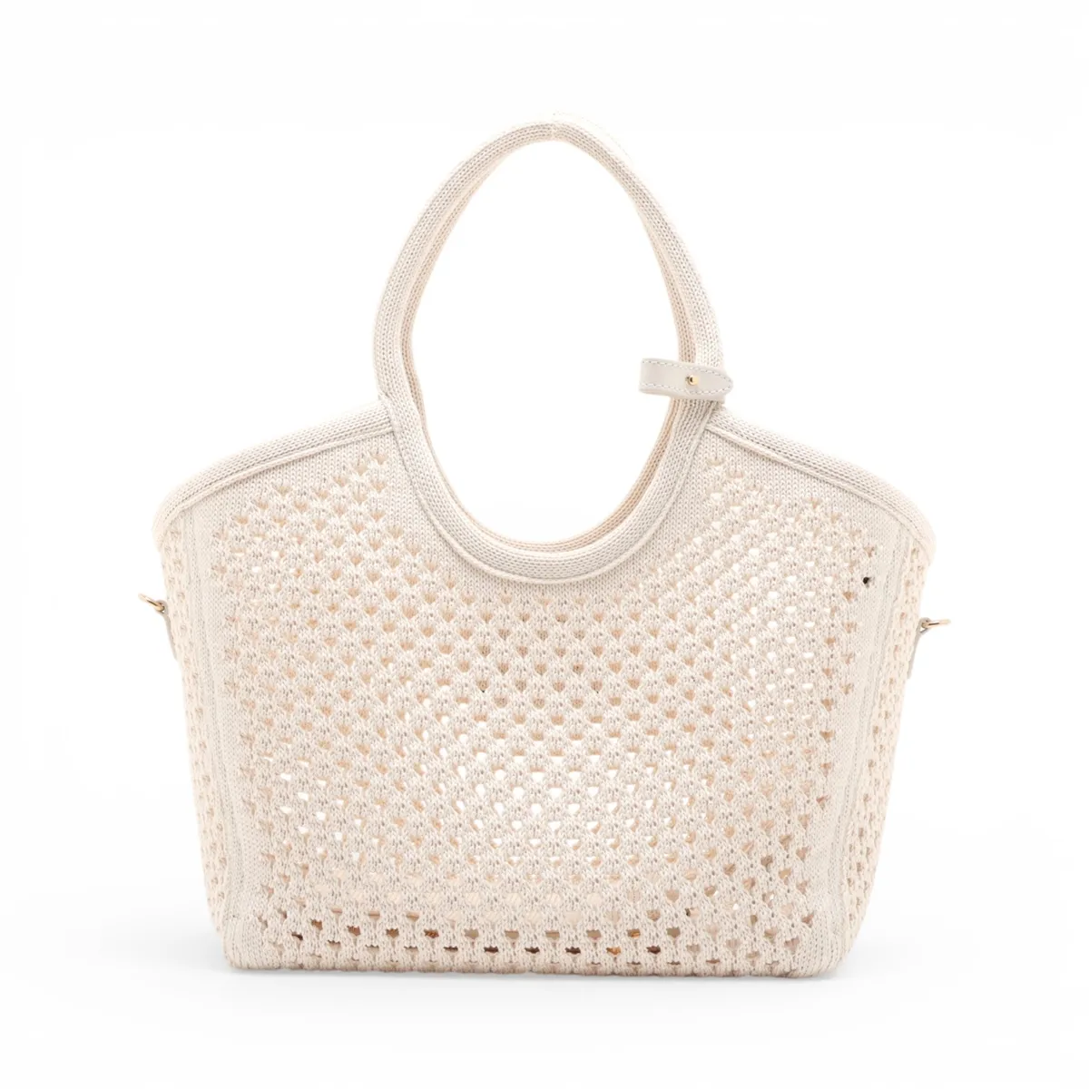 Ivy Cotton x Leather 2-Way Handbag White 5BG281 — view 2