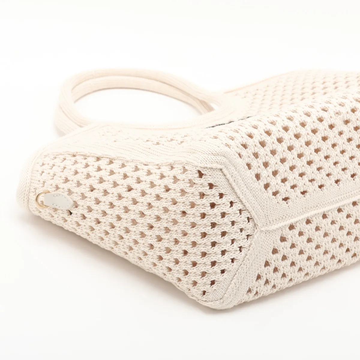 Ivy Cotton x Leather 2-Way Handbag White 5BG281 — view 4