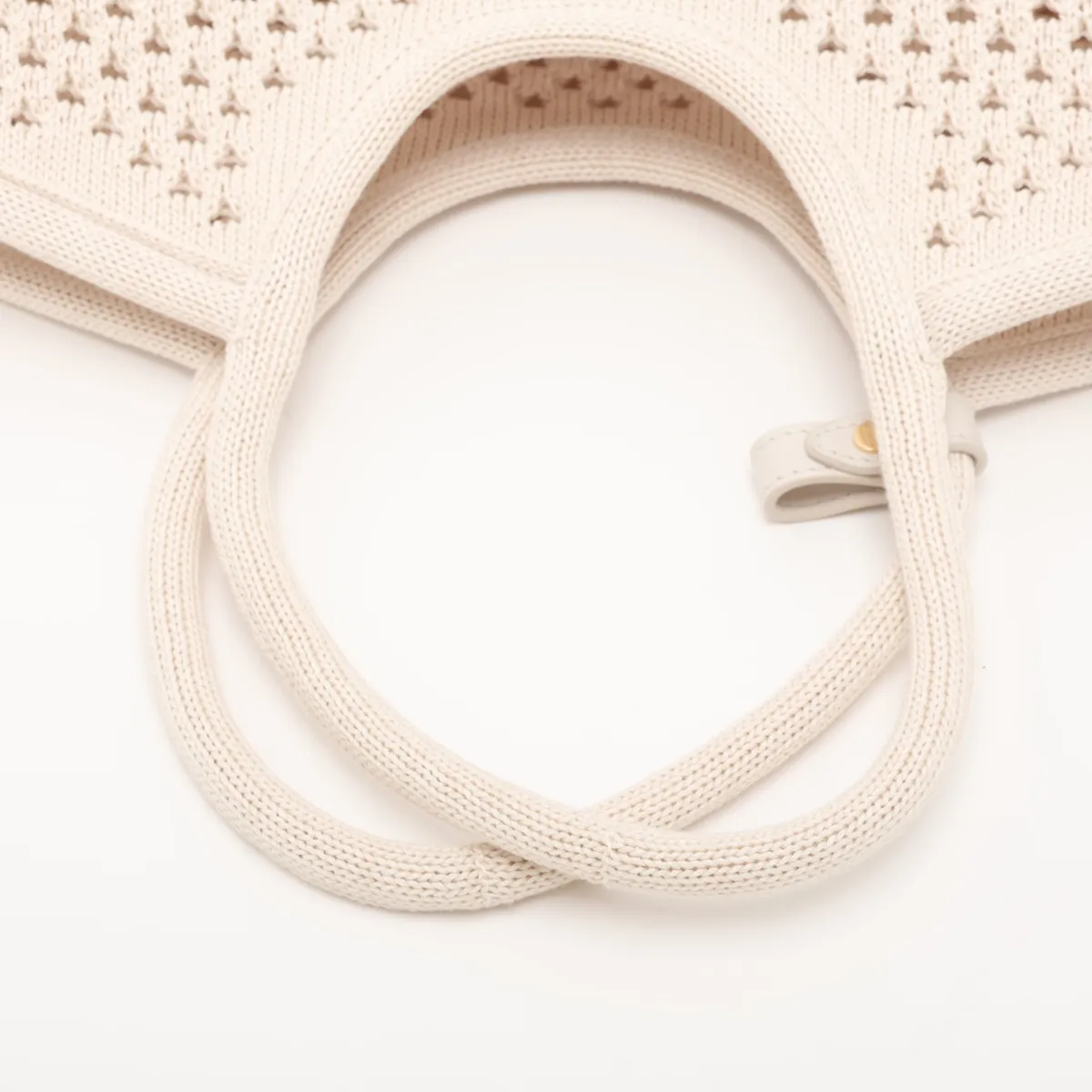 Ivy Cotton x Leather 2-Way Handbag White 5BG281 — view 5