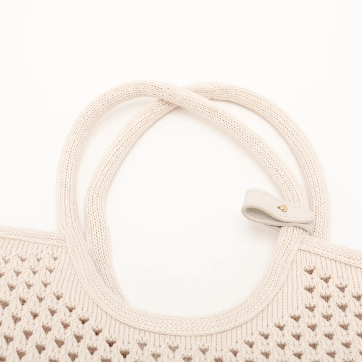 Ivy Cotton x Leather 2-Way Handbag White 5BG281 — view 6
