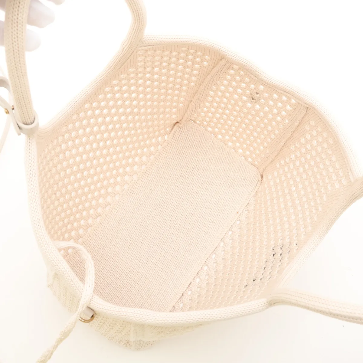 Ivy Cotton x Leather 2-Way Handbag White 5BG281 — view 8