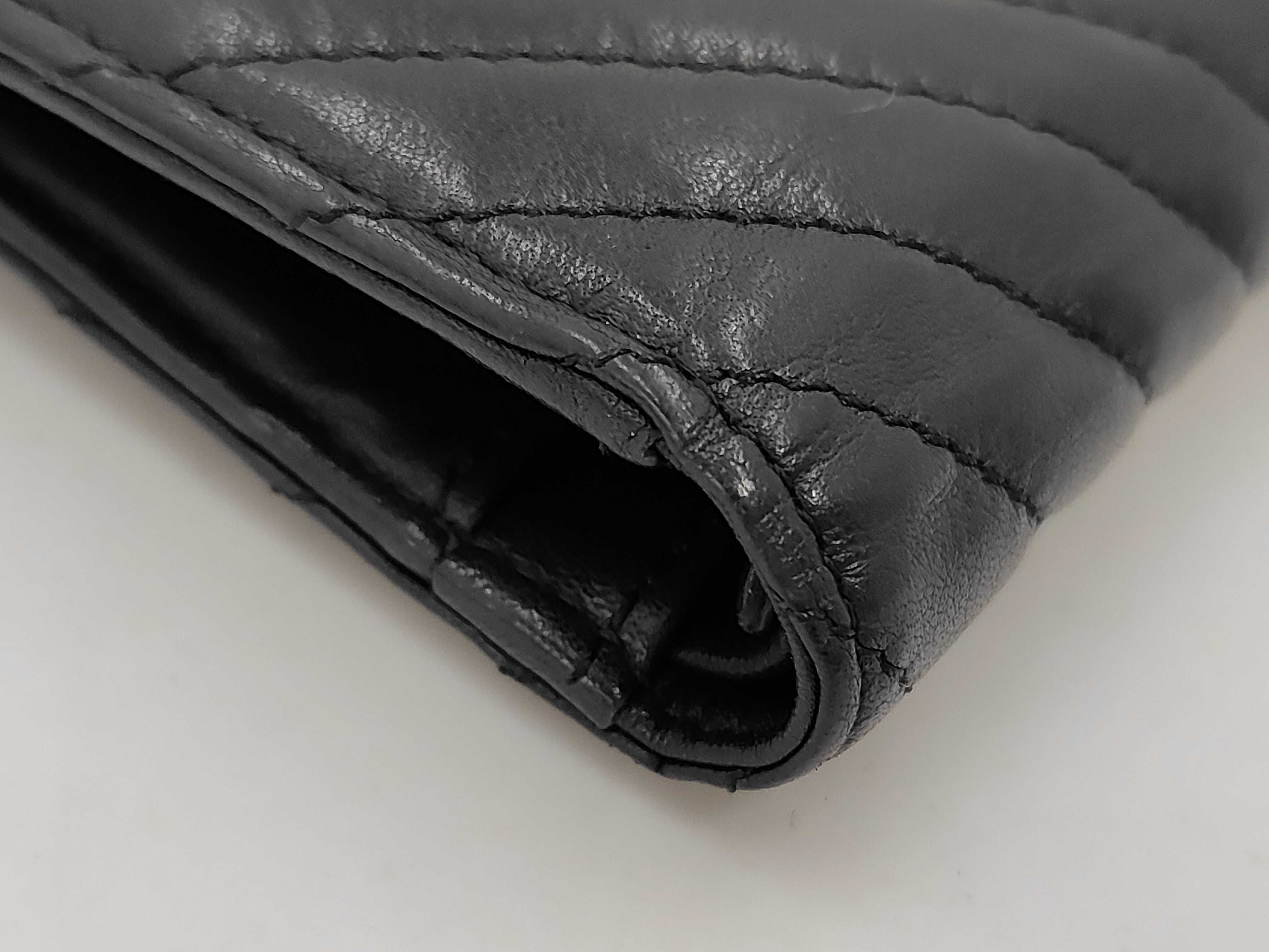 Chevron V-stitch Lambskin Wallet — view 3