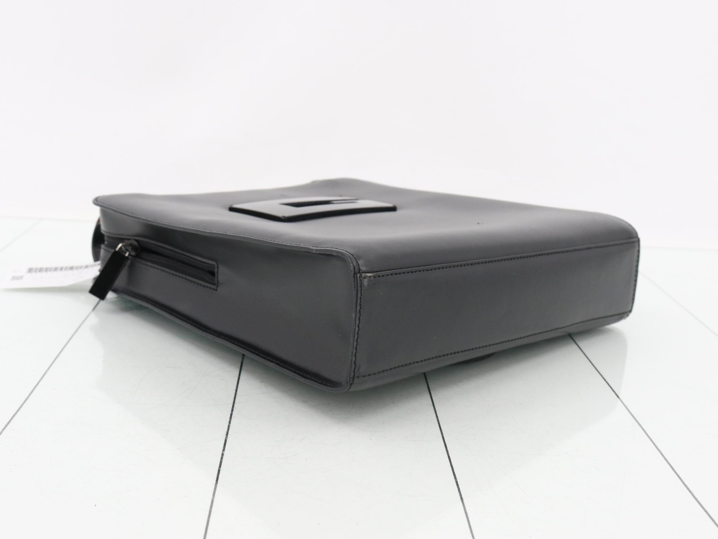 Leather semi-shoulder bag, black — view 5