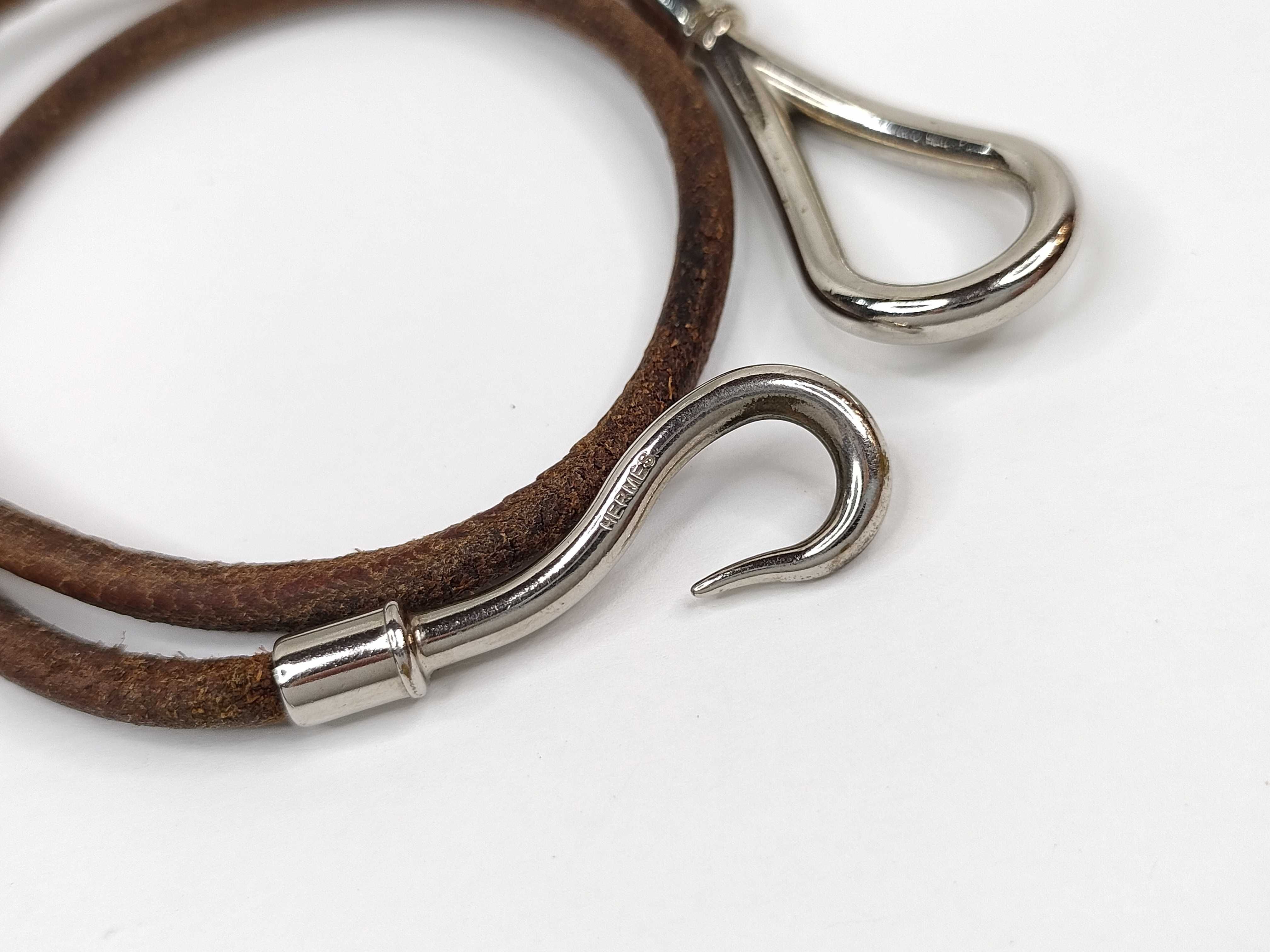 Jumbo Bracelet, Brown, Silver Hardware, Bracelet/Bangle — view 3