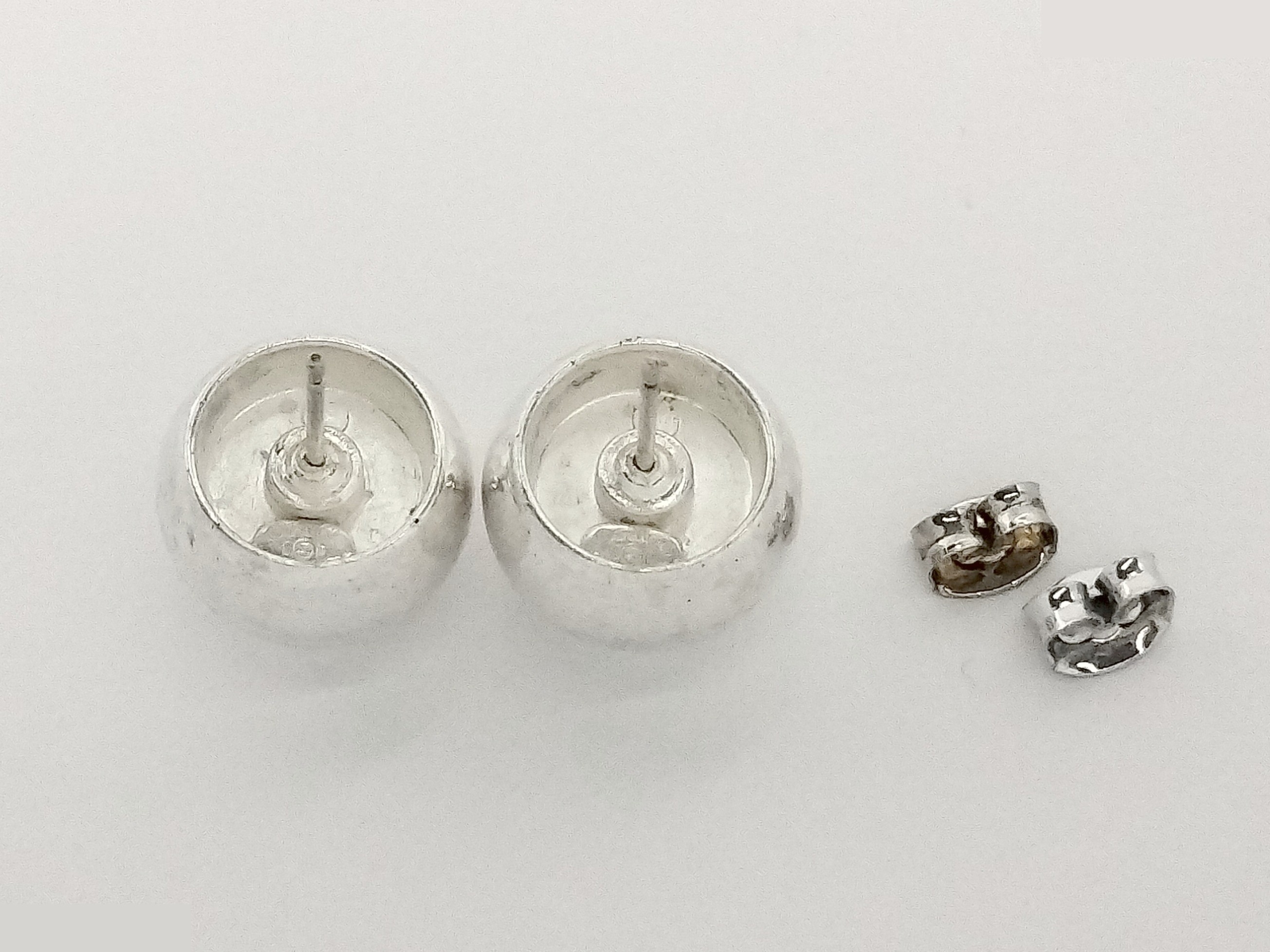 Logo ball silver earrings — view 2