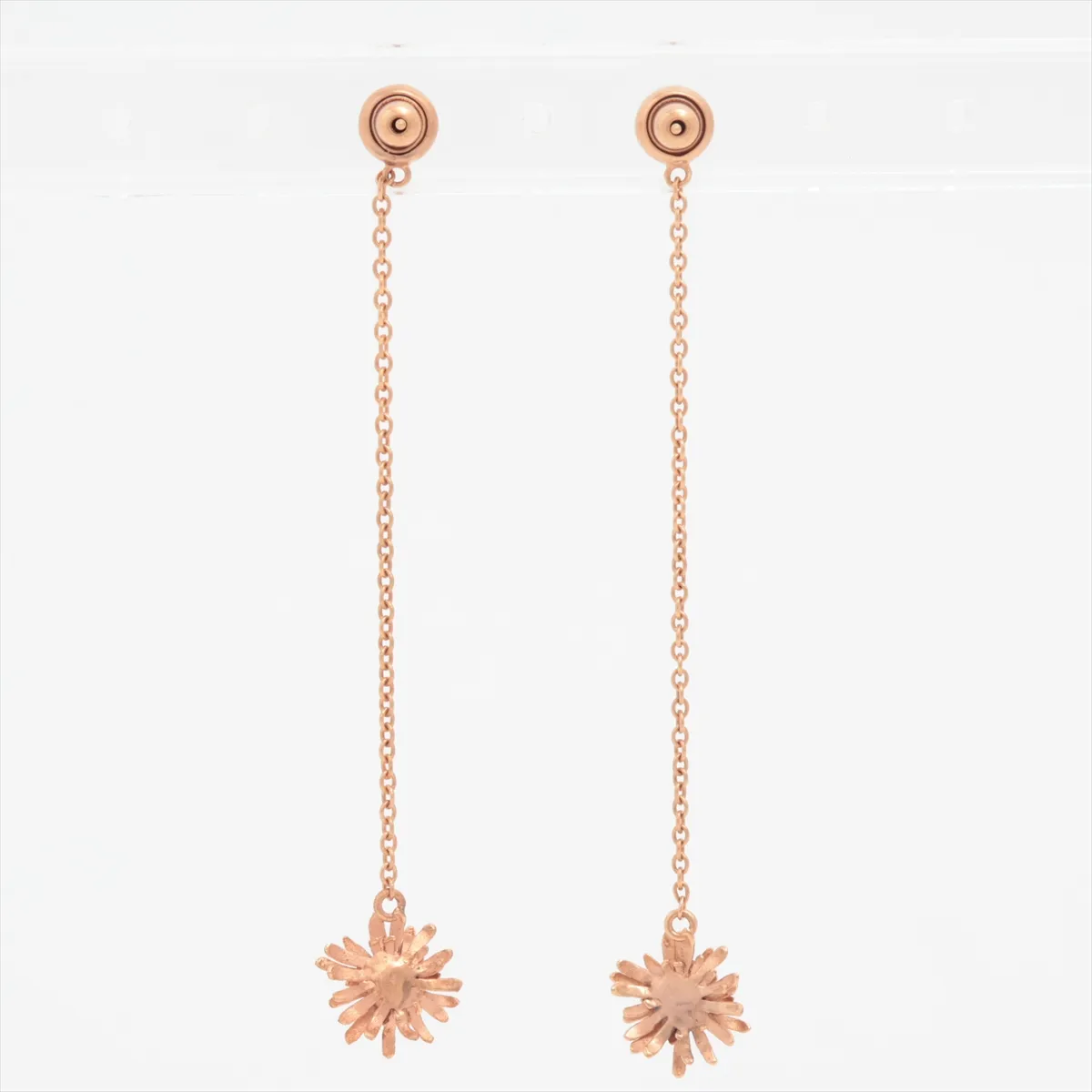 Flower Earrings (Pair) GP x Faux Pearl Rose Gold - — view 2