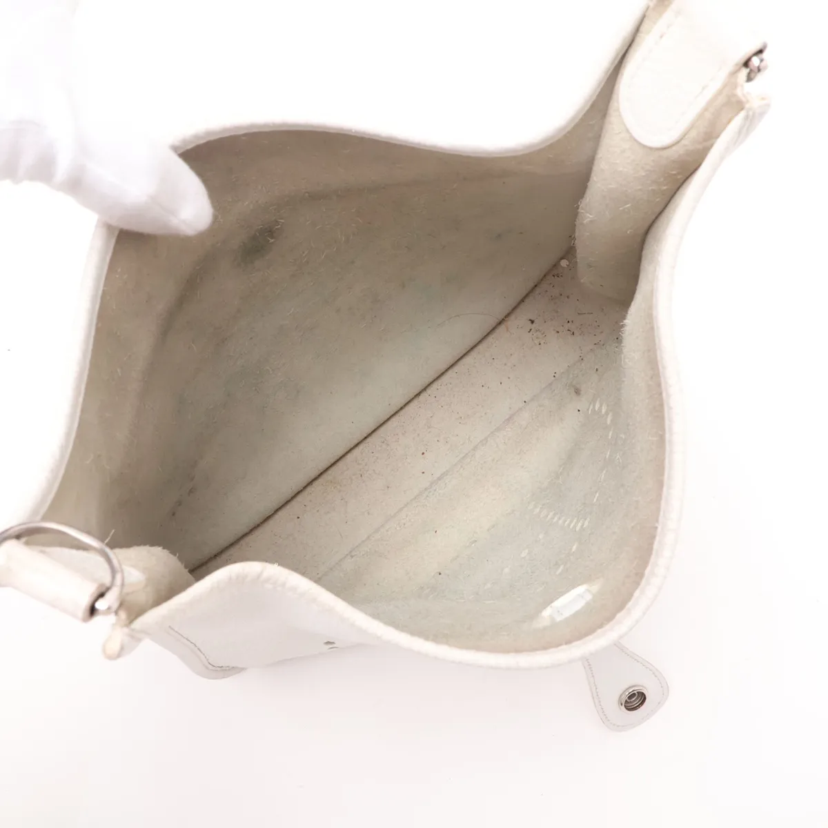 Evelyne II 29 PM Taurillon Clemence White Silver Hardware L: 2008 — view 6