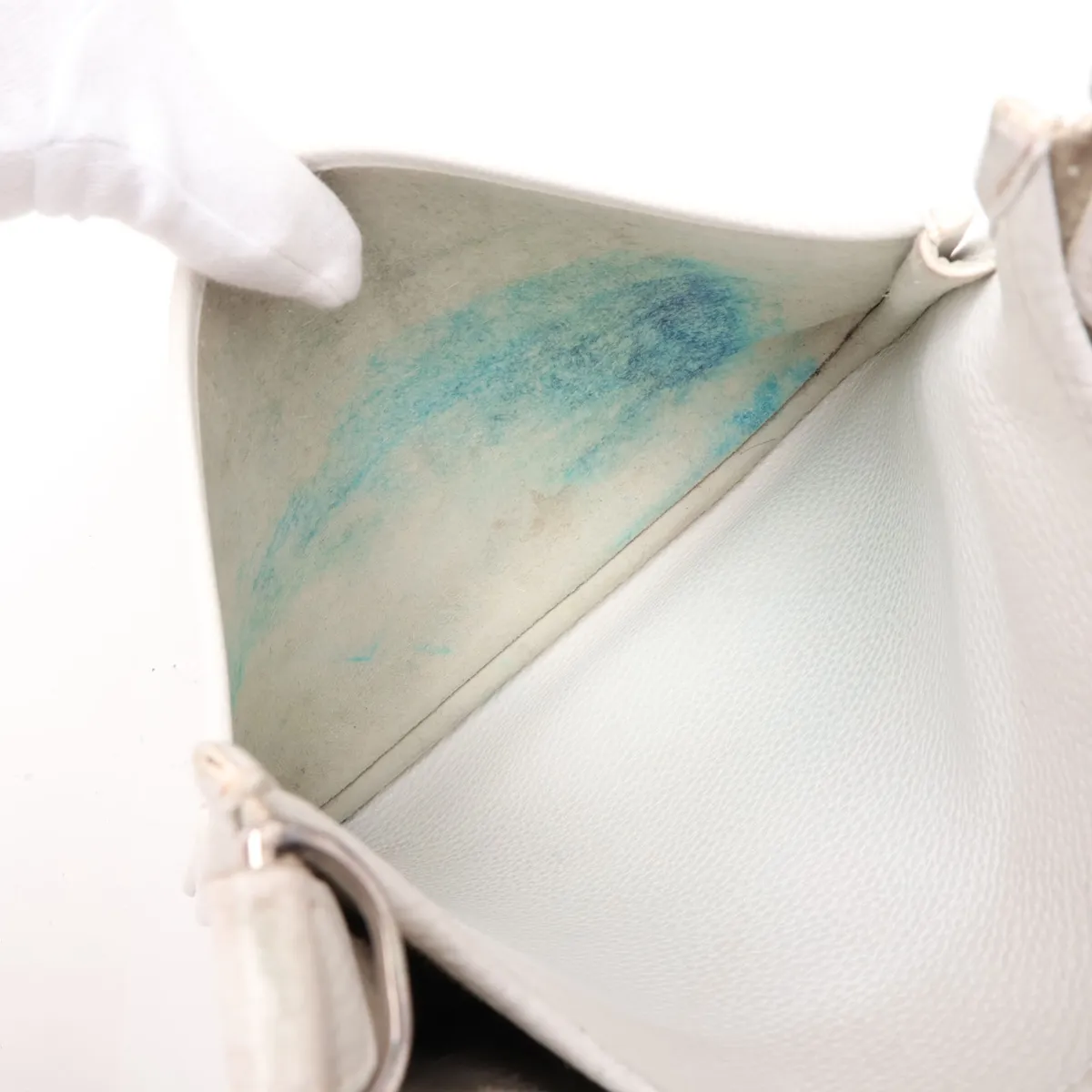 Evelyne II 29 PM Taurillon Clemence White Silver Hardware L: 2008 — view 7
