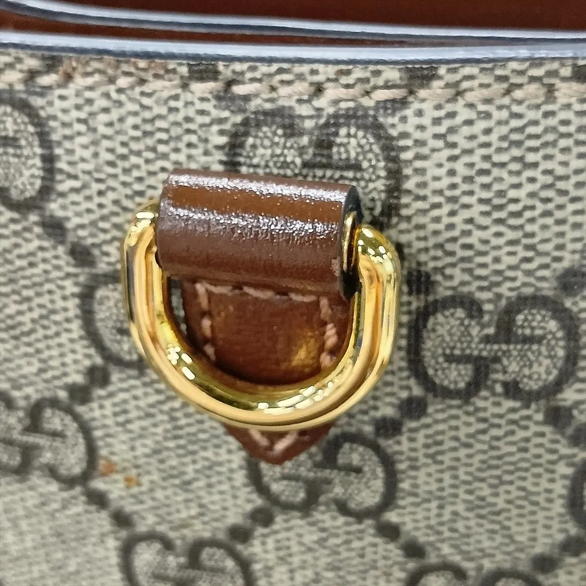 GG Supreme 674148 PVC x Leather Tote Bag, Brown — view 12