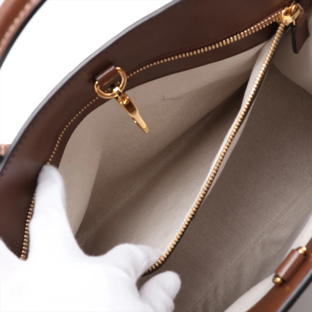 GG Supreme 674148 PVC x Leather Tote Bag, Brown — view 8