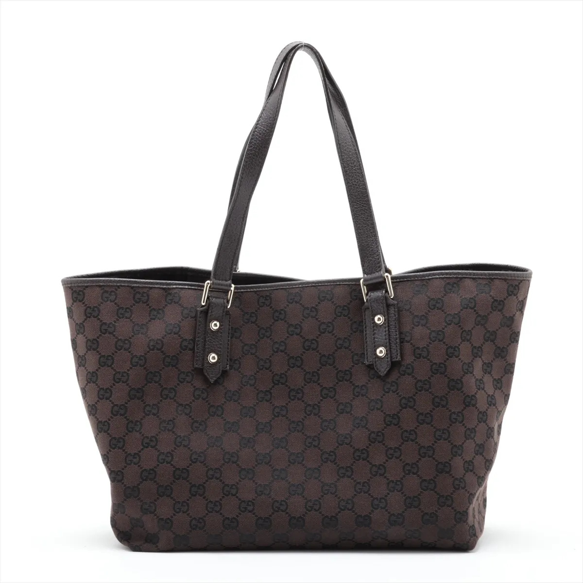 GG Canvas 257248 Canvas x Leather Tote Bag Brown Outlet — view 2