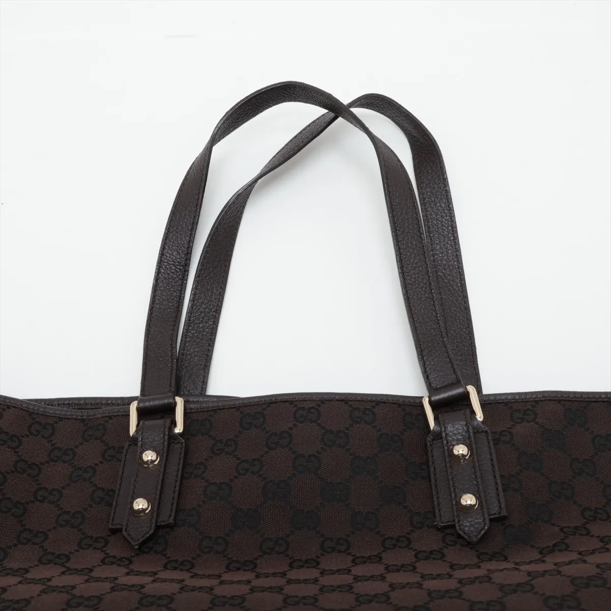 GG Canvas 257248 Canvas x Leather Tote Bag Brown Outlet — view 6