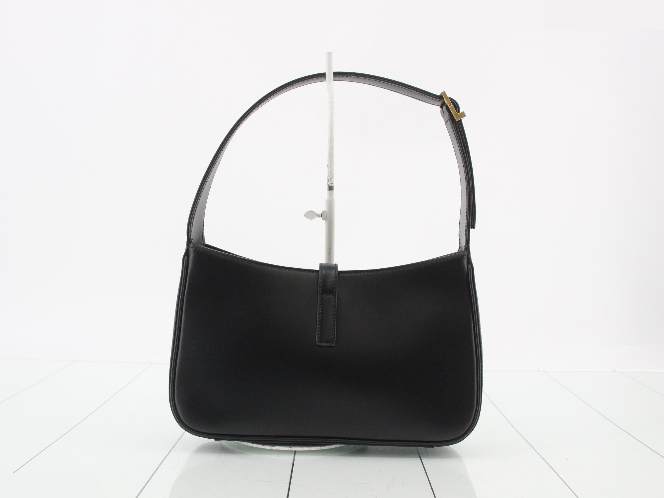 Leather One-Shoulder Bag, Black — view 2