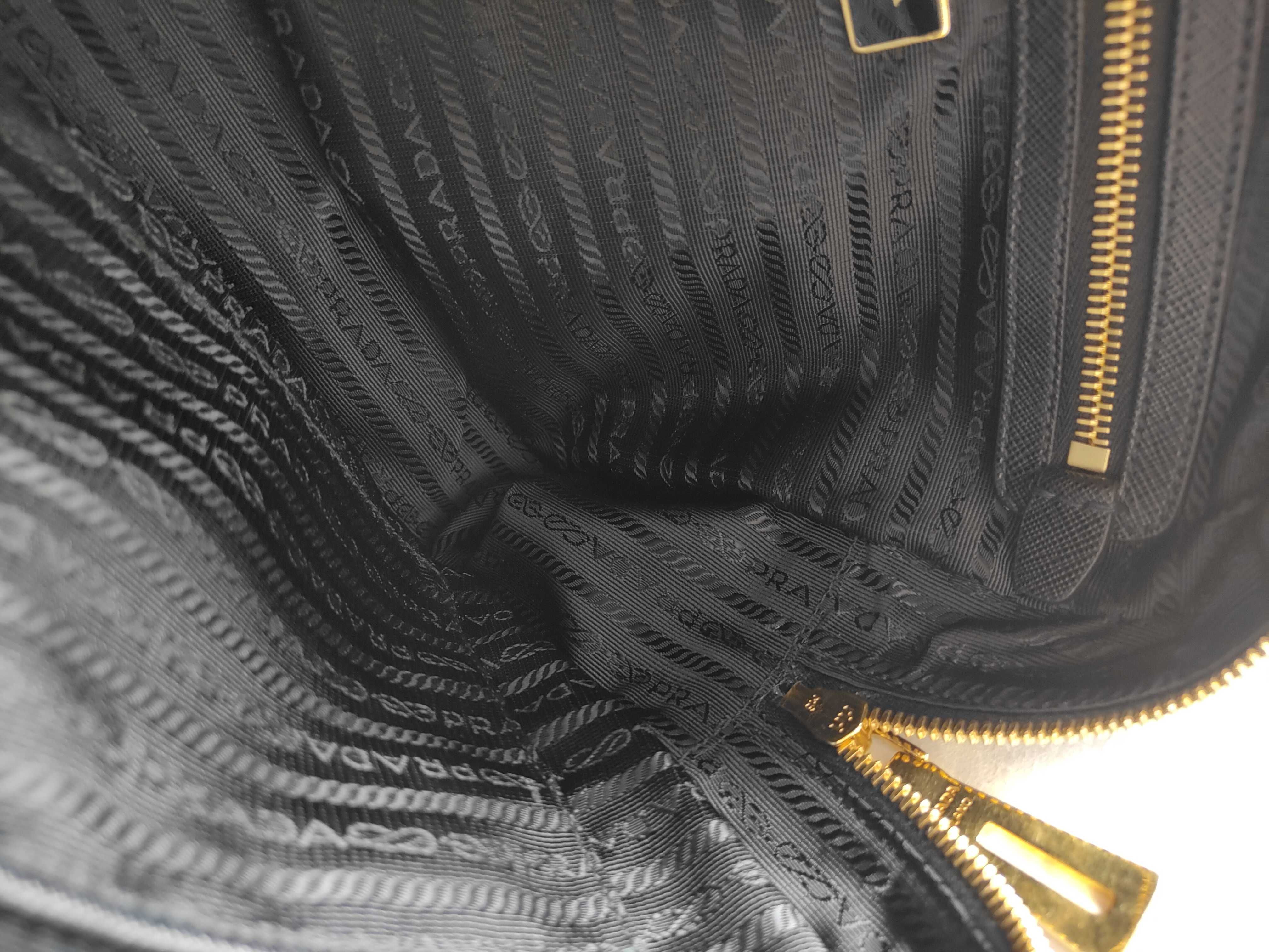 Nylon PH - Black Nylon Saffiano 2-Way Handbag Tote Bag — view 13
