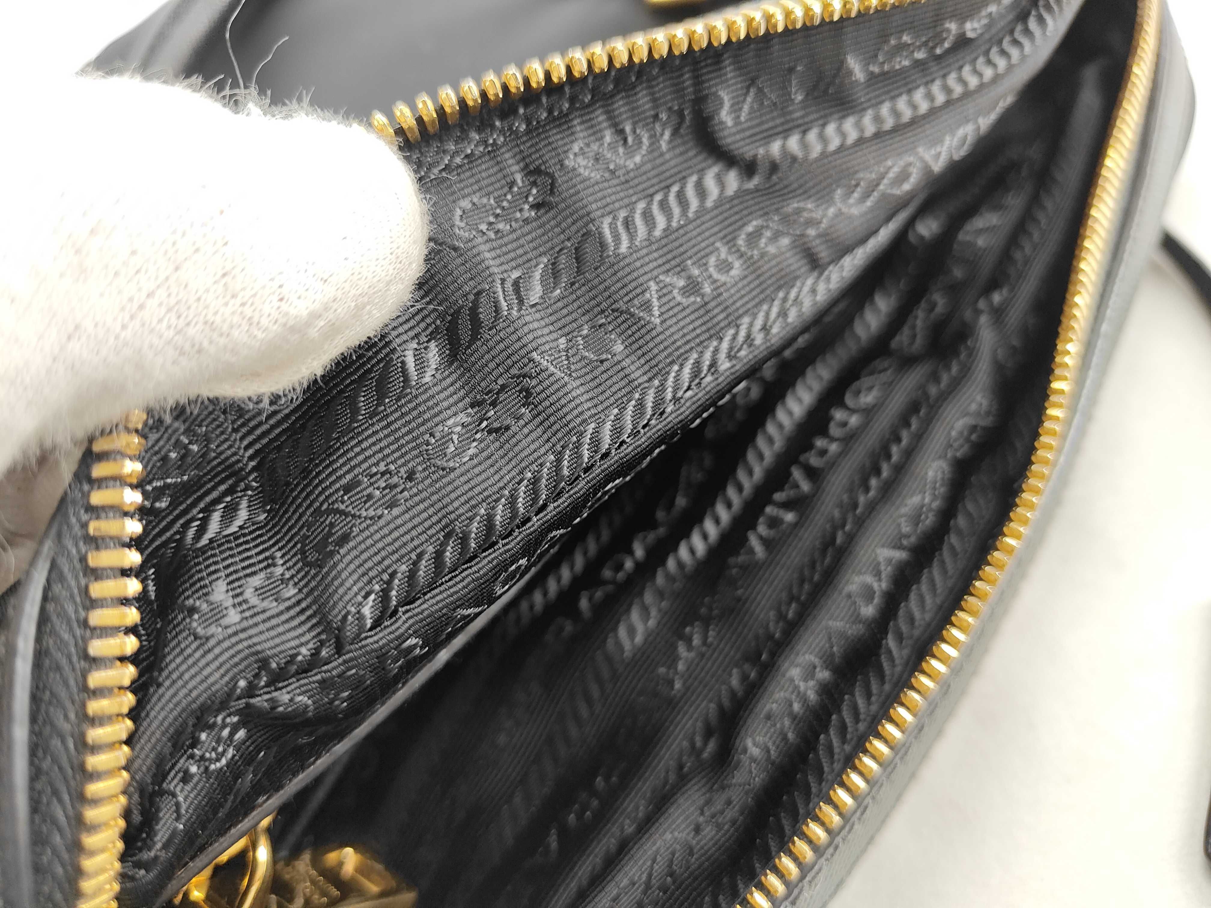 Nylon PH - Black Nylon Saffiano 2-Way Handbag Tote Bag — view 14