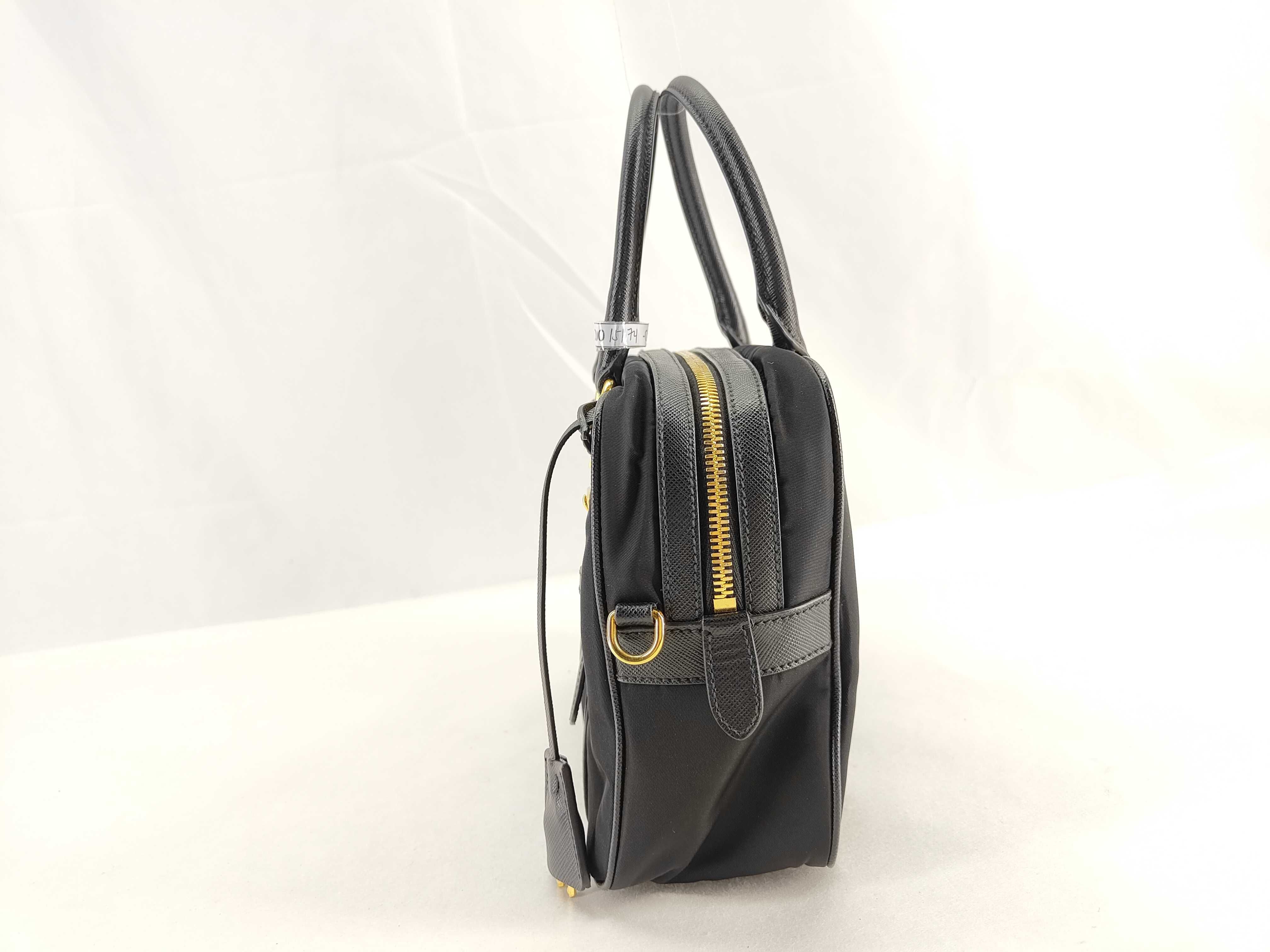Nylon PH - Black Nylon Saffiano 2-Way Handbag Tote Bag — view 3