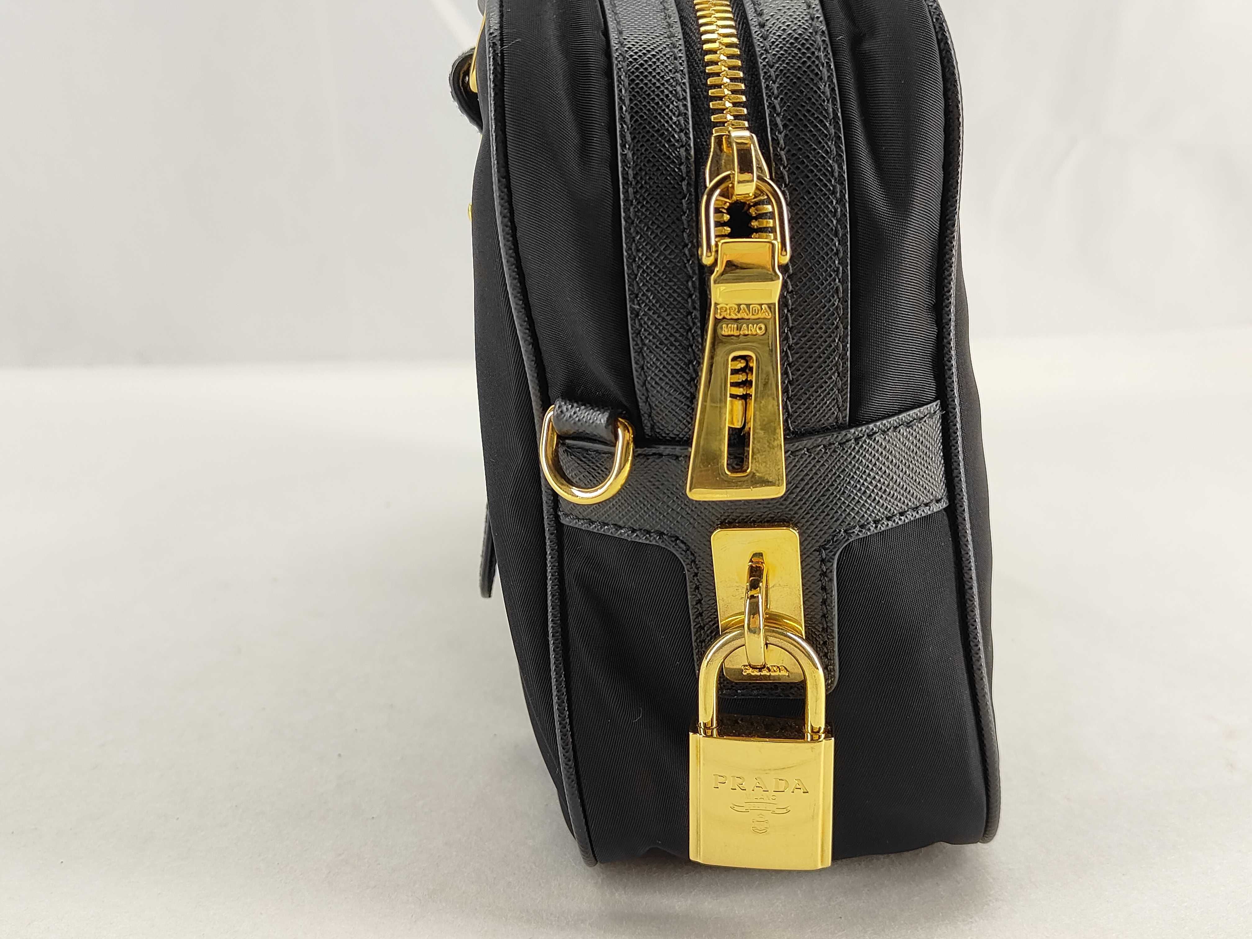 Nylon PH - Black Nylon Saffiano 2-Way Handbag Tote Bag — view 4