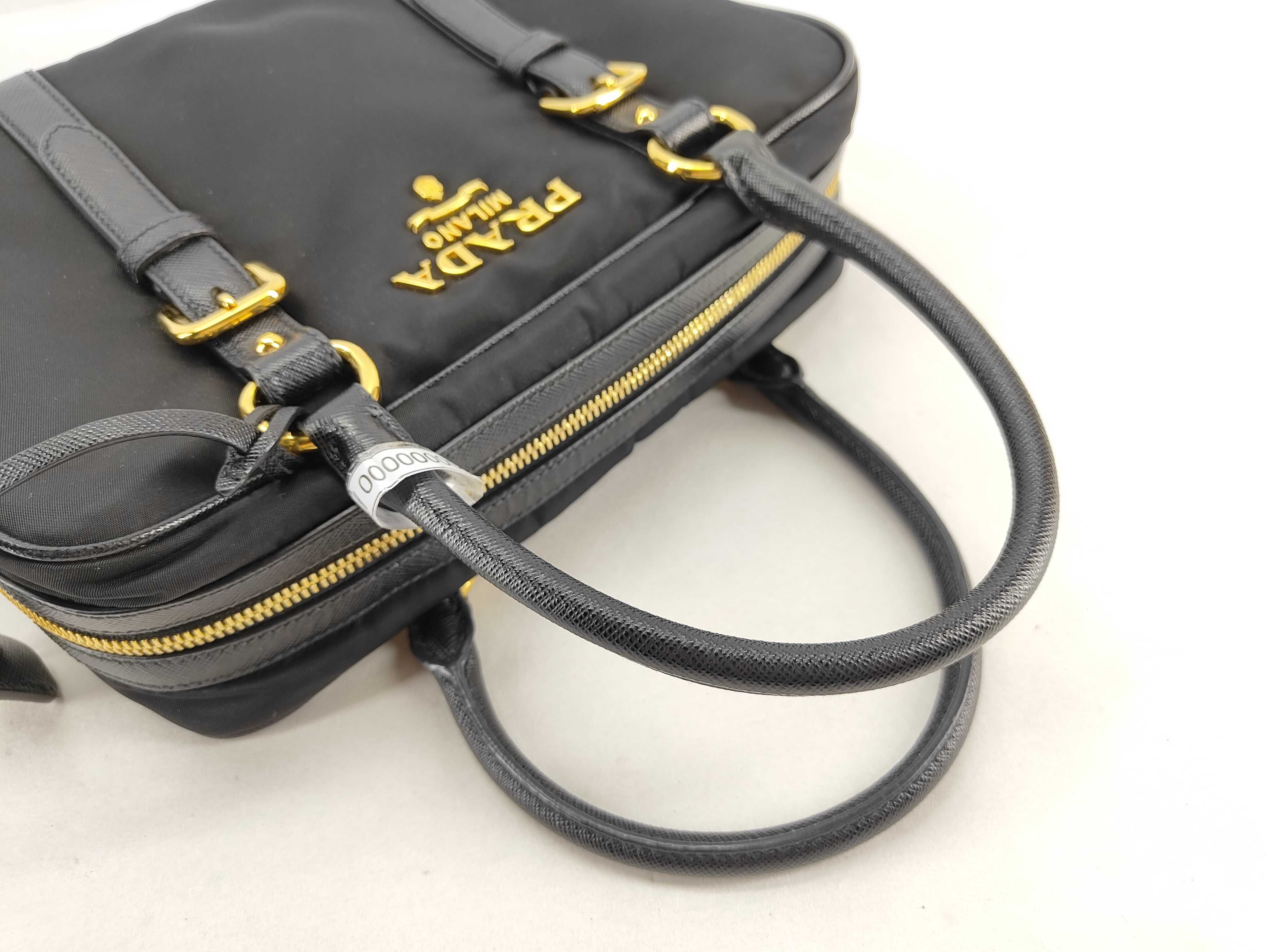Nylon PH - Black Nylon Saffiano 2-Way Handbag Tote Bag — view 5