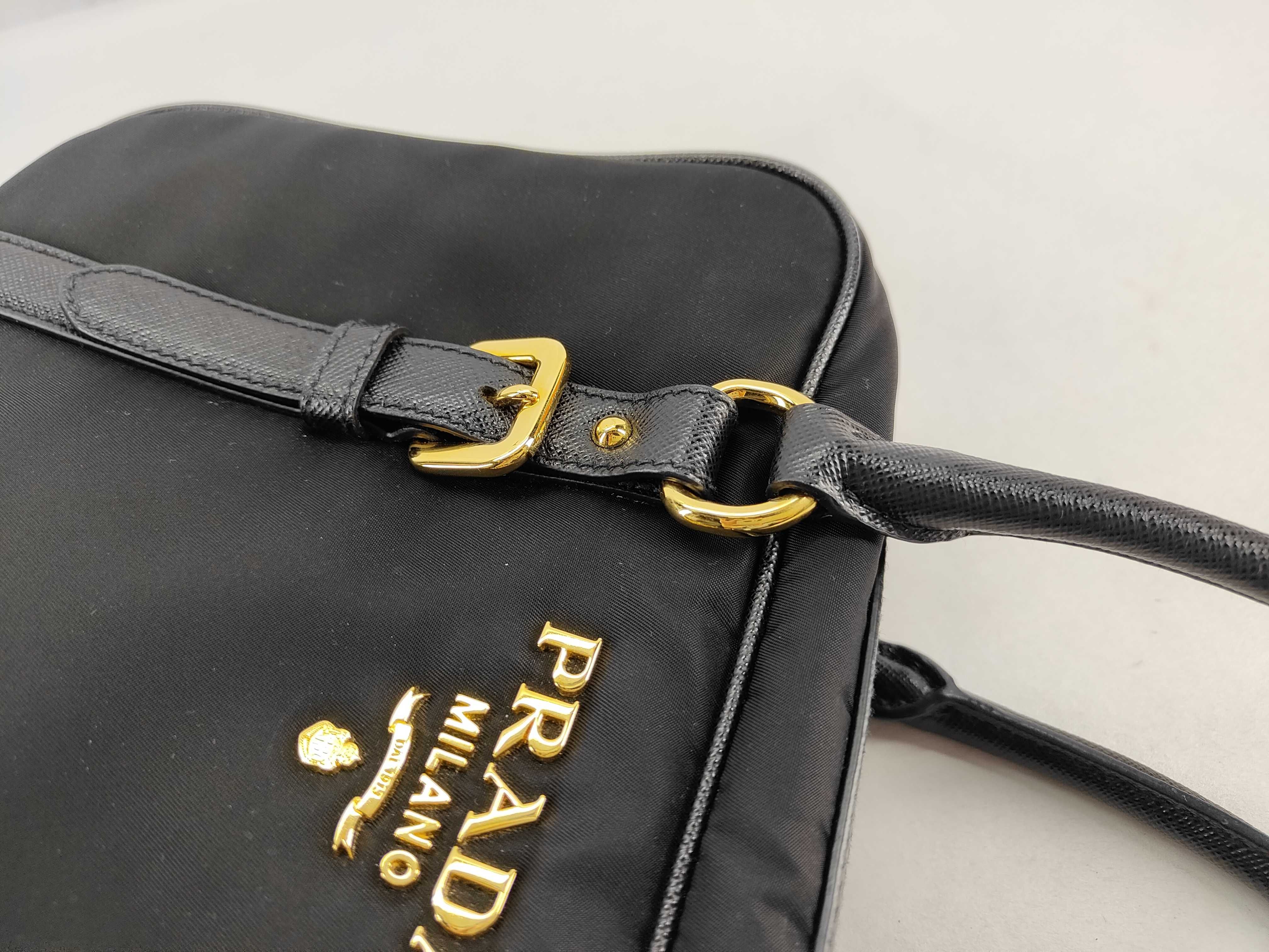 Nylon PH - Black Nylon Saffiano 2-Way Handbag Tote Bag — view 6