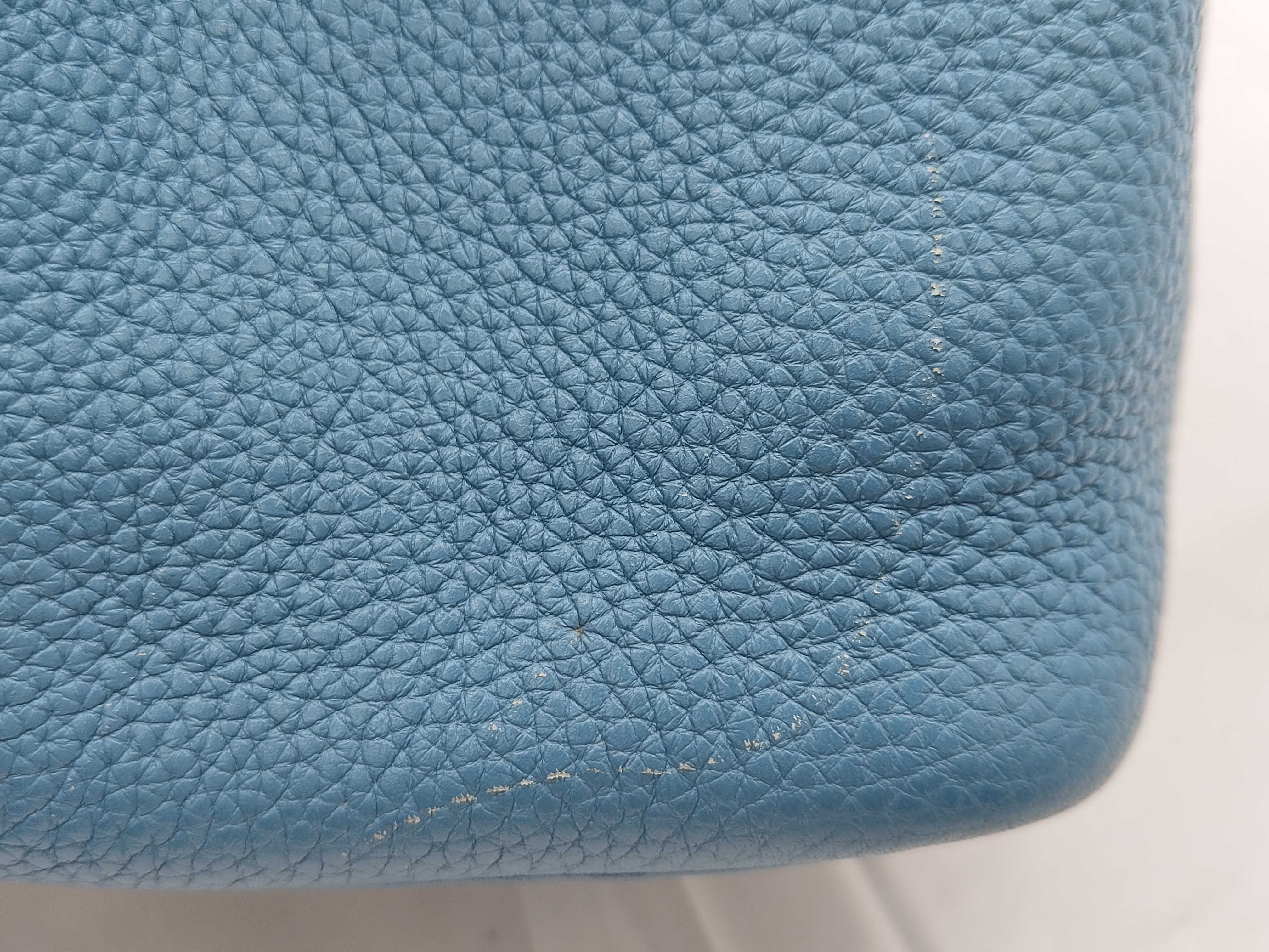 Picotin Lock PM Taurillon Leather, Blue Jean Leather, Silver Hardware, T Stamp Handbag — view 11