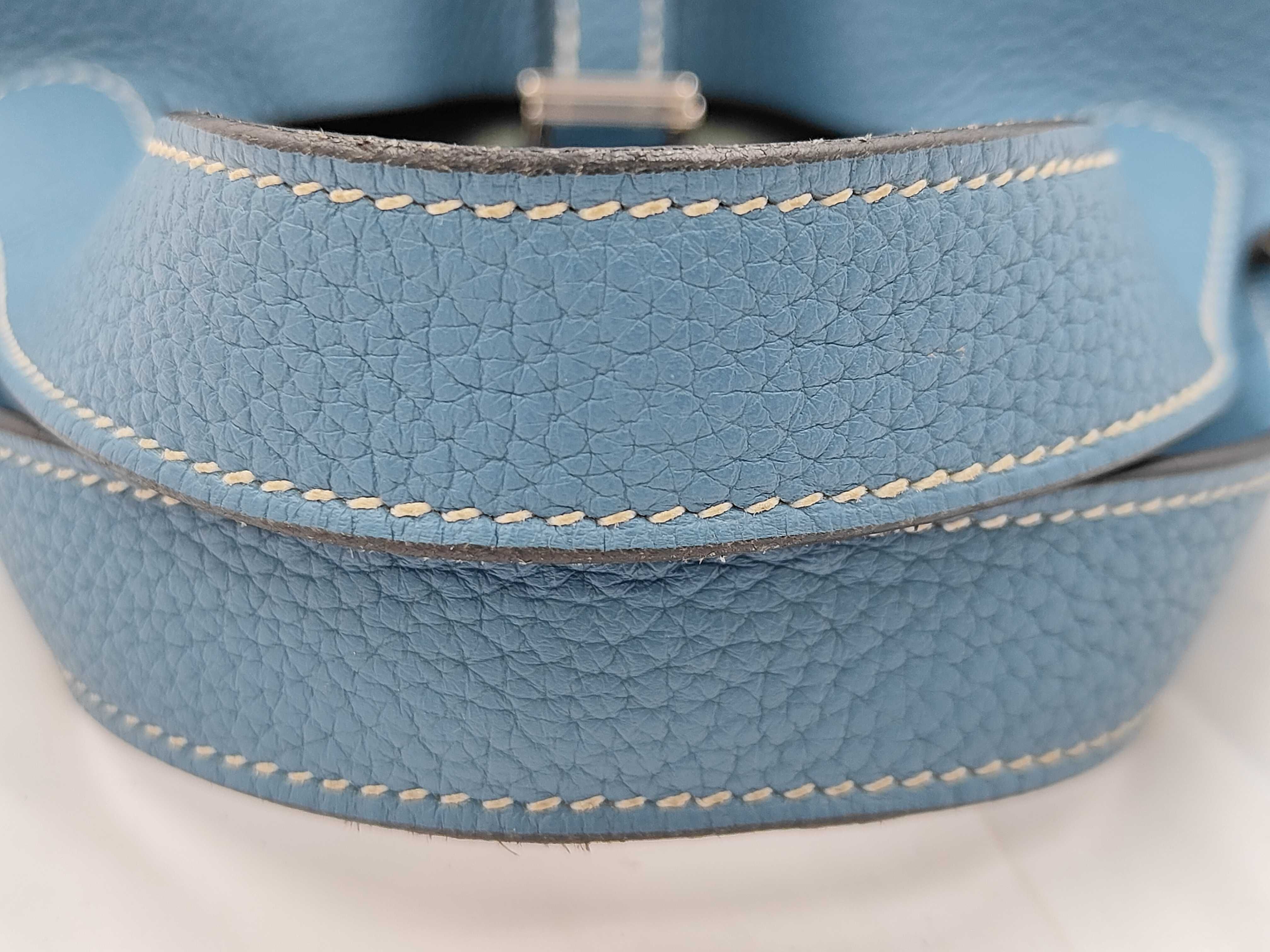 Picotin Lock PM Taurillon Leather, Blue Jean Leather, Silver Hardware, T Stamp Handbag — view 4
