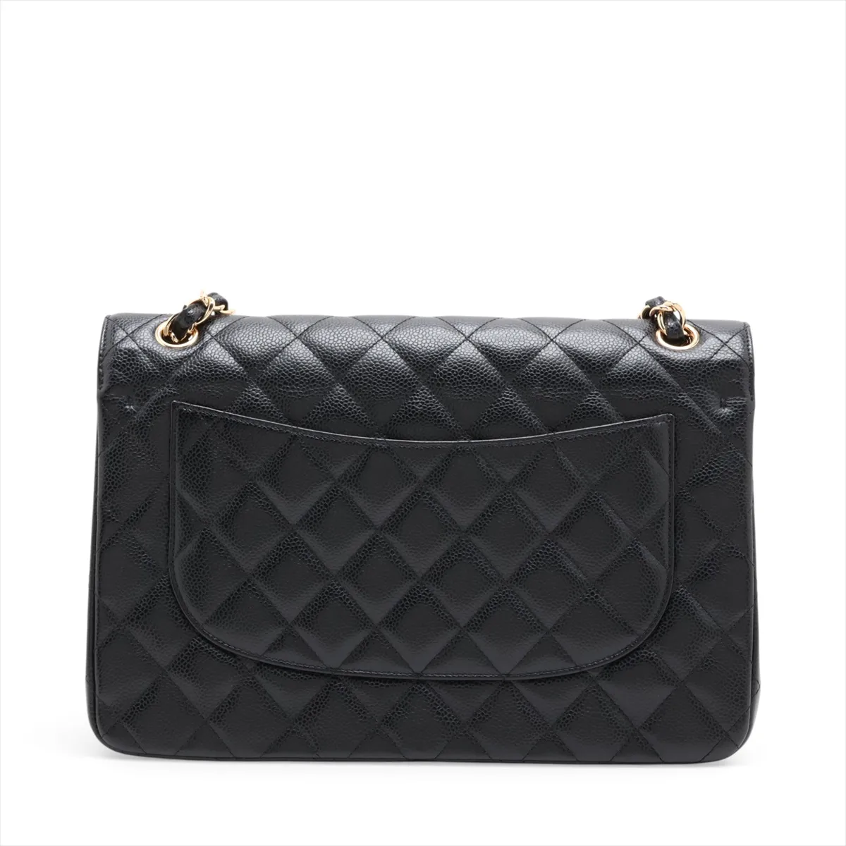 [Individually packaged] Chanel Large Matelassé 30 Caviar Skin Double Flap Double Chain Bag, Black with Gold Hardware, 21763217, Serial Number 21-A58600 — view 2
