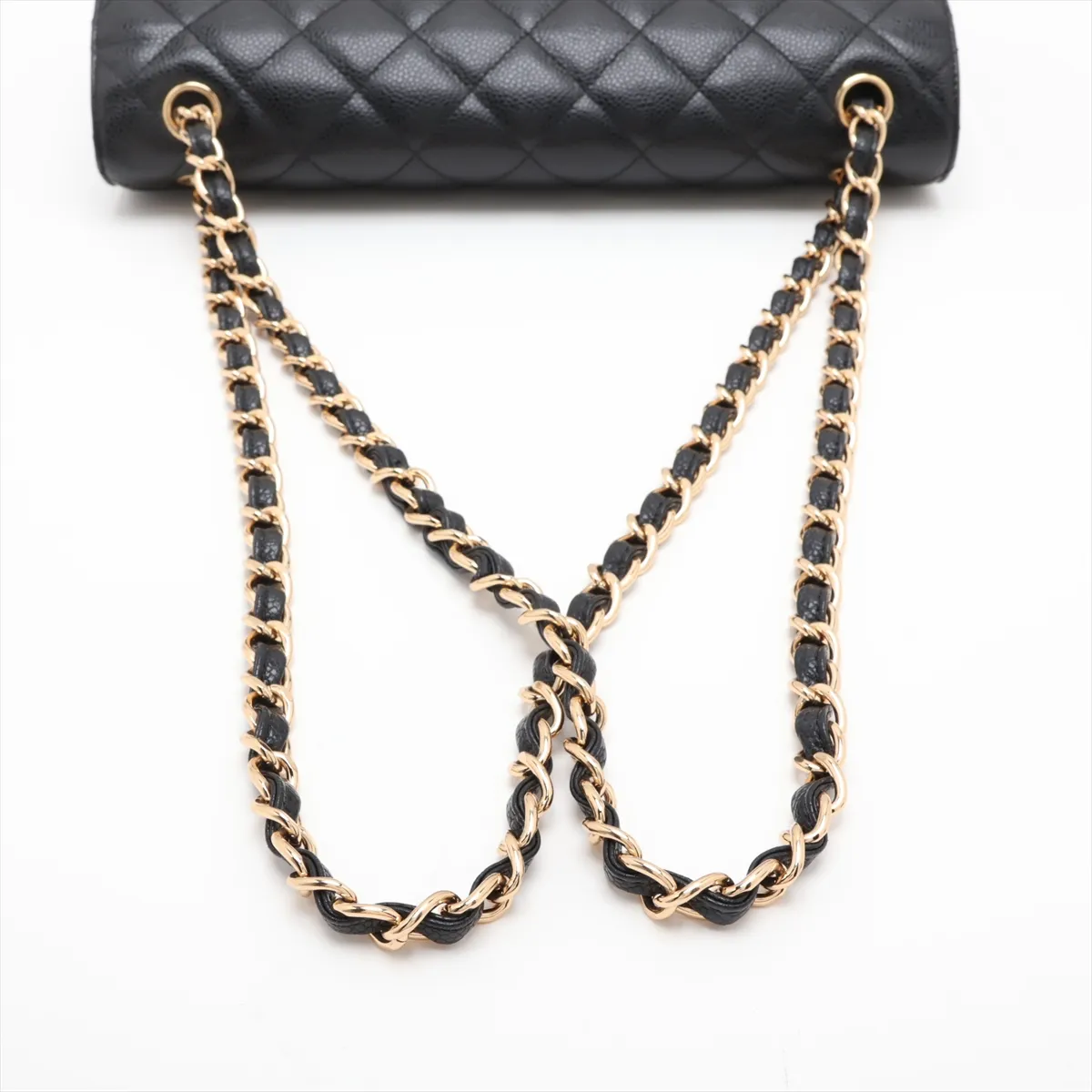 [Individually packaged] Chanel Large Matelassé 30 Caviar Skin Double Flap Double Chain Bag, Black with Gold Hardware, 21763217, Serial Number 21-A58600 — view 5