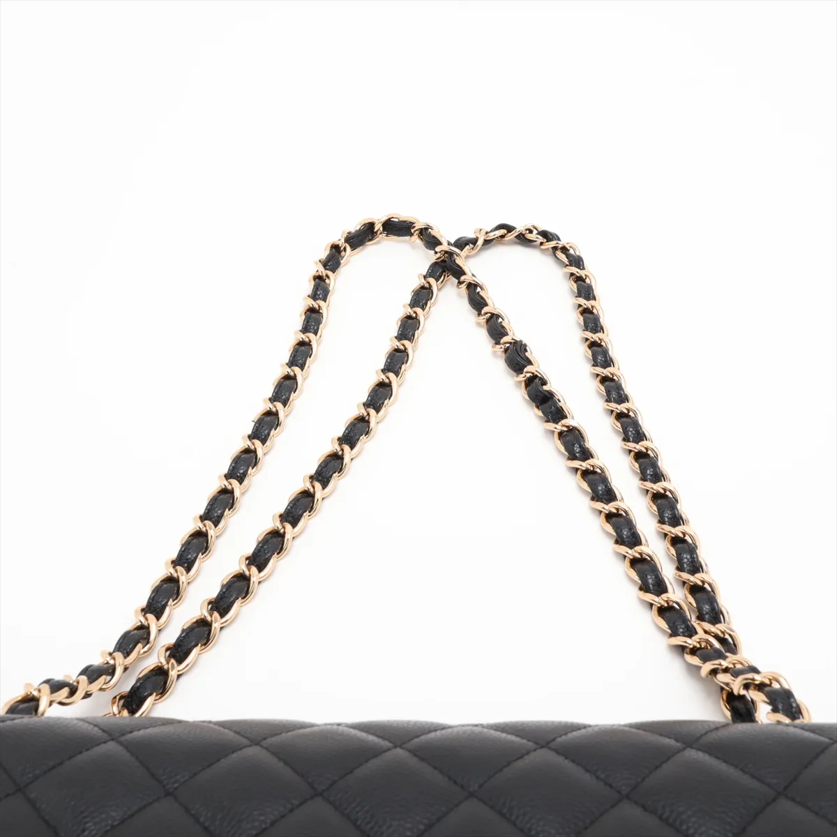 [Individually packaged] Chanel Large Matelassé 30 Caviar Skin Double Flap Double Chain Bag, Black with Gold Hardware, 21763217, Serial Number 21-A58600 — view 6