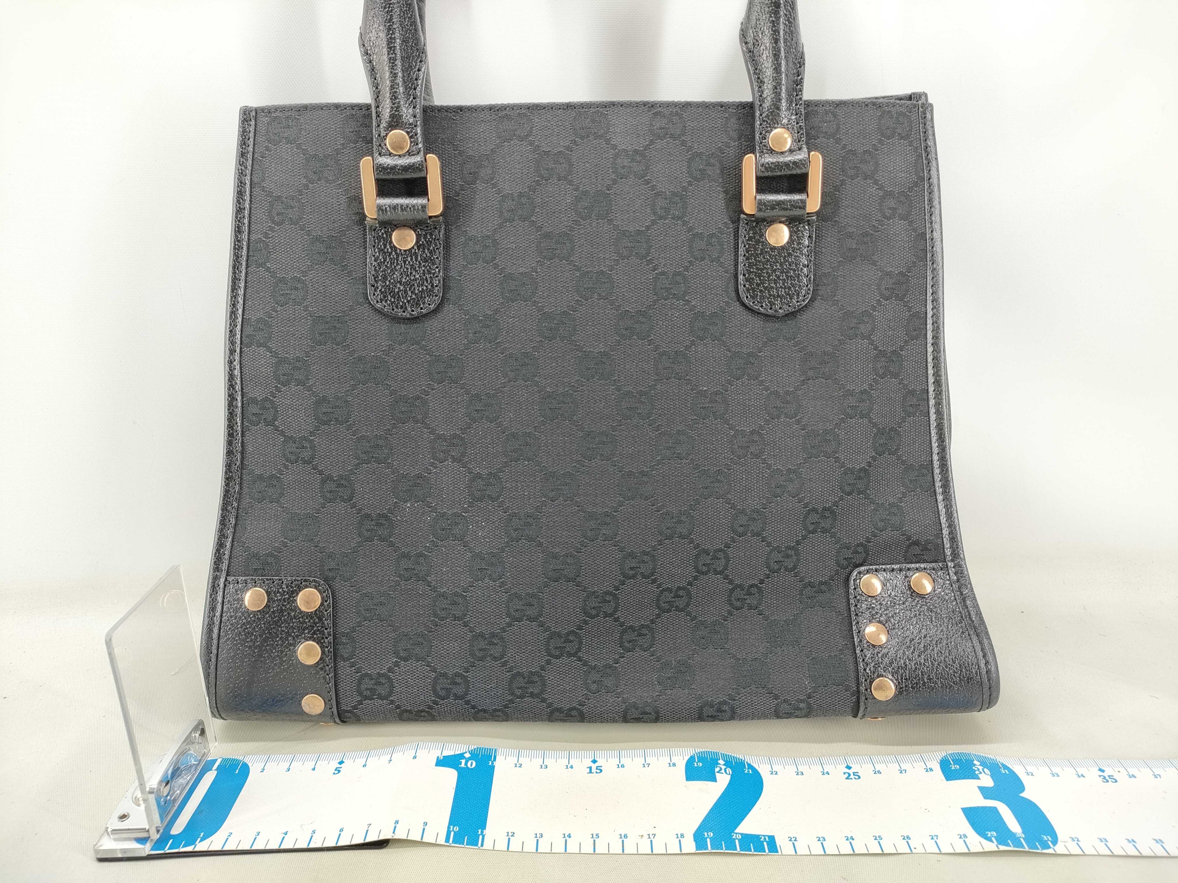 GG Canvas Tote Bag Handbag 124260 with Studs and Gold Hardware — view 2