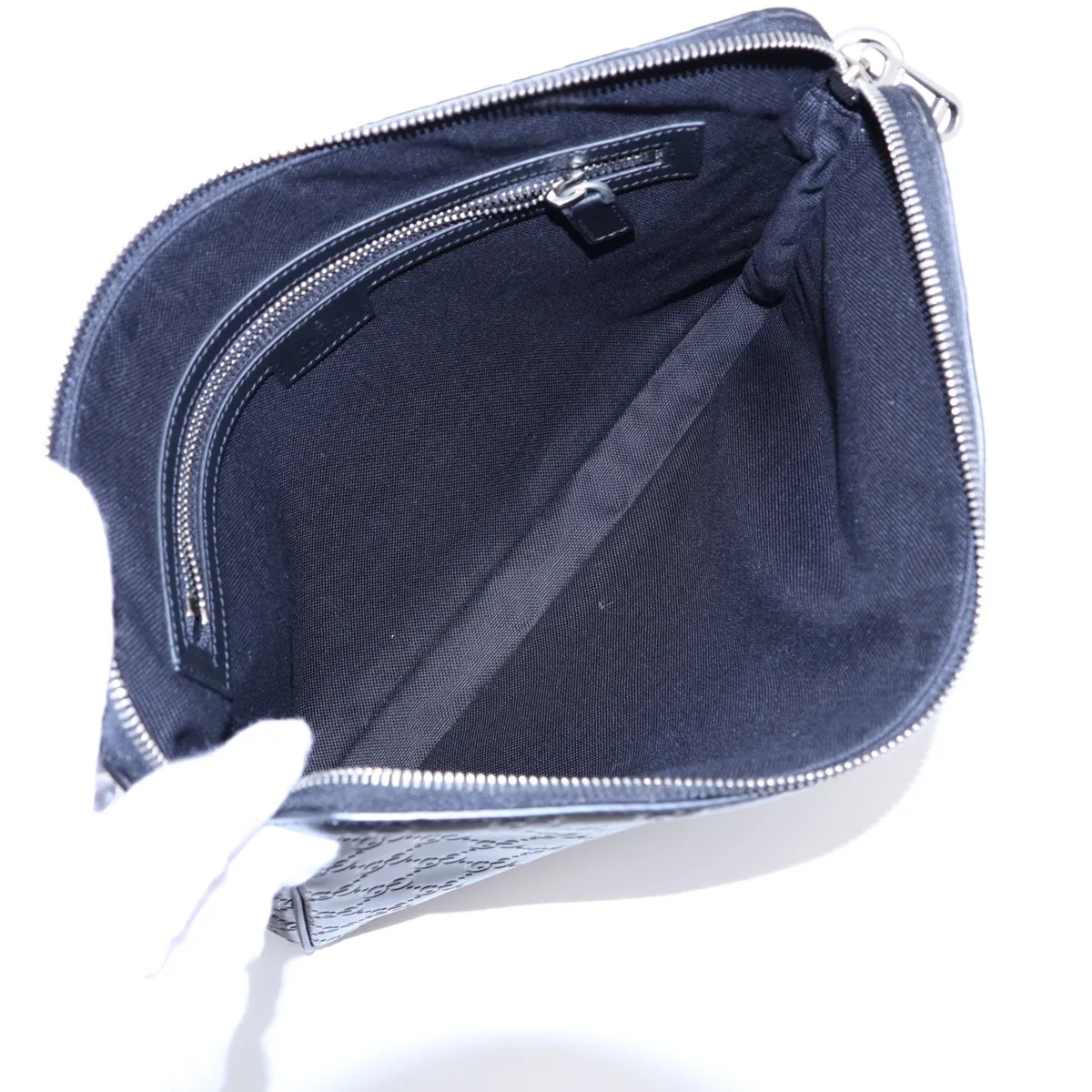 GG Emblem Leather Shoulder Bag, Black, 850214 — view 6