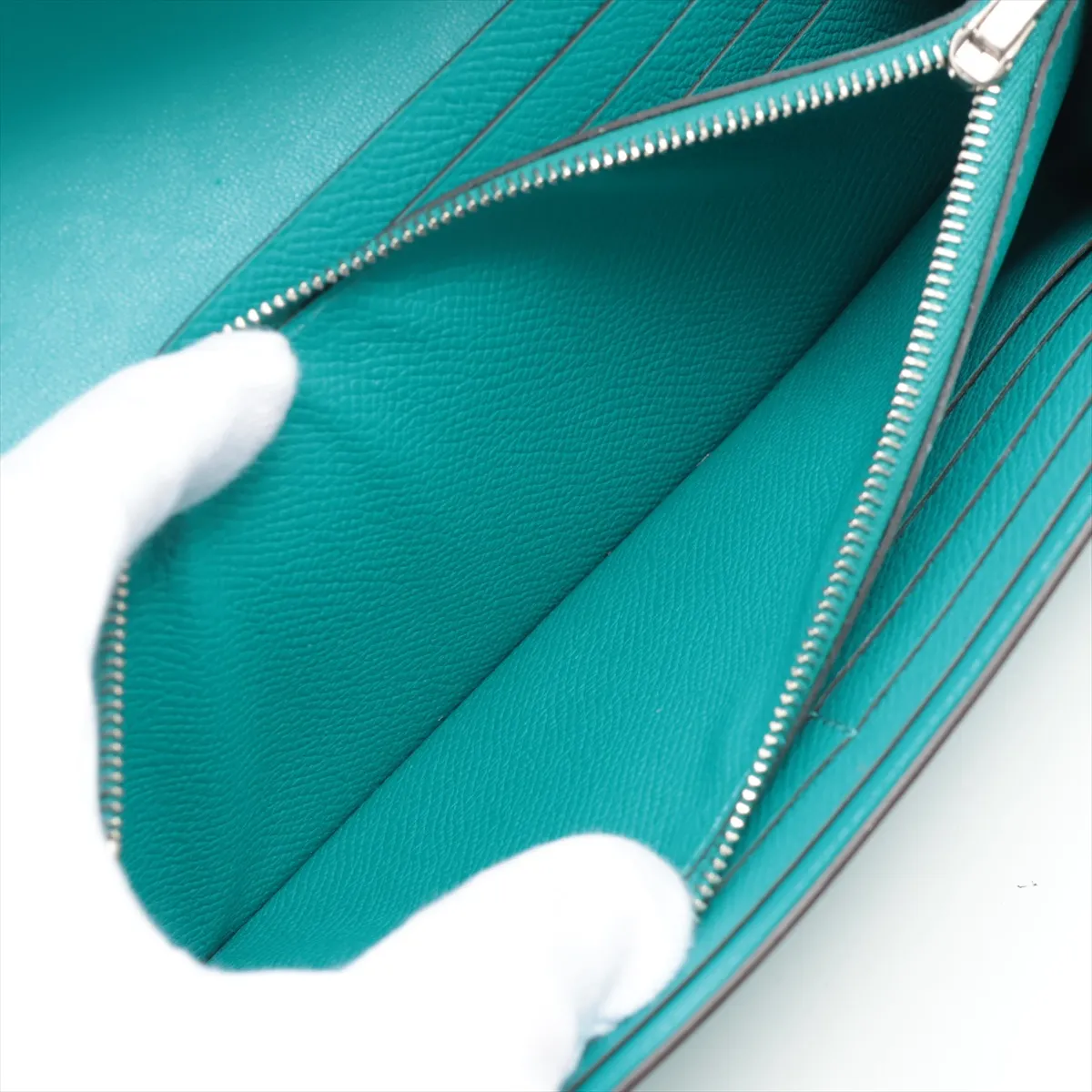 Constance Long Wallet, Veau Epsom Leather, Vert Verone, Silver Hardware, X: 2016 — view 9