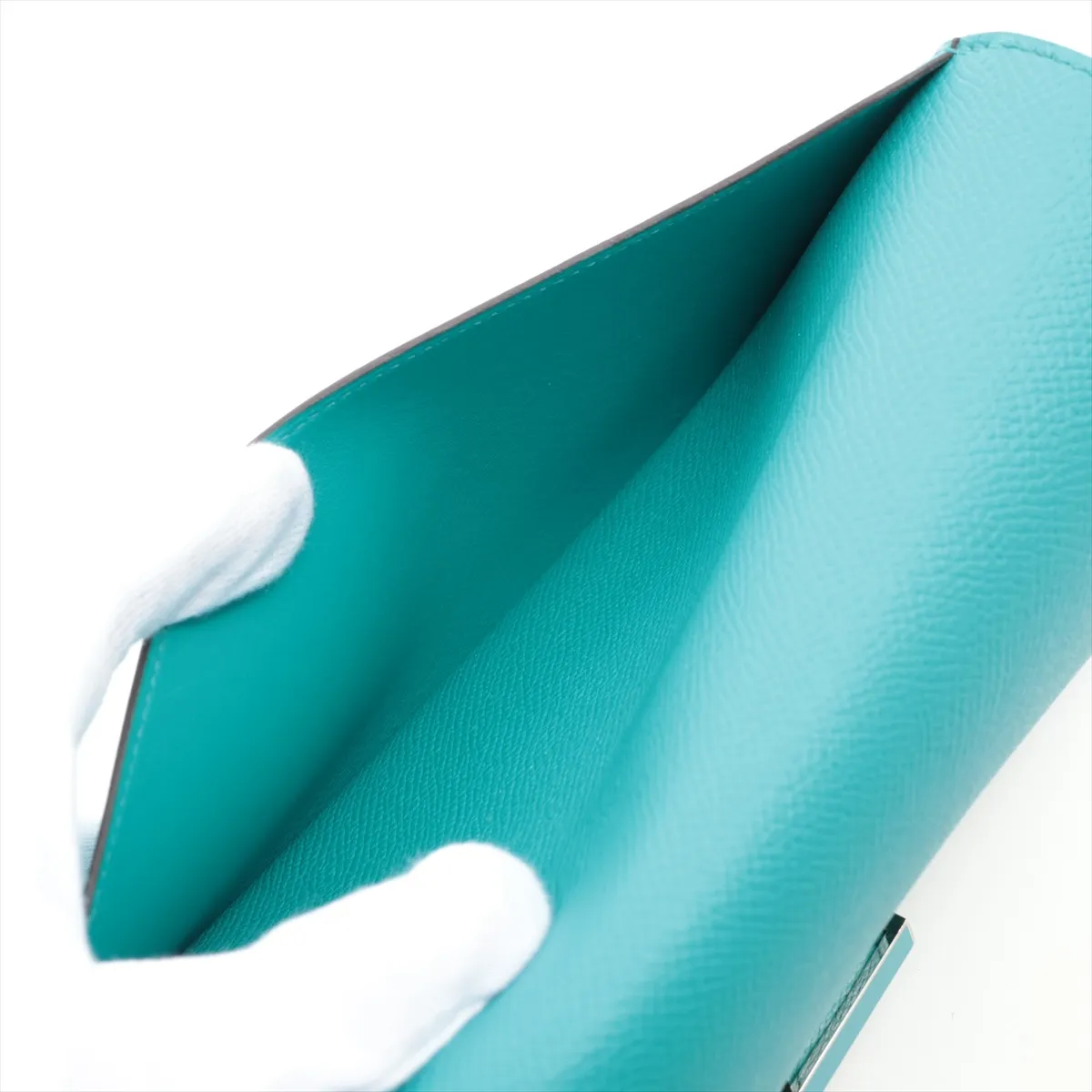 Constance Long Wallet, Veau Epsom Leather, Vert Verone, Silver Hardware, X: 2016 — view 10