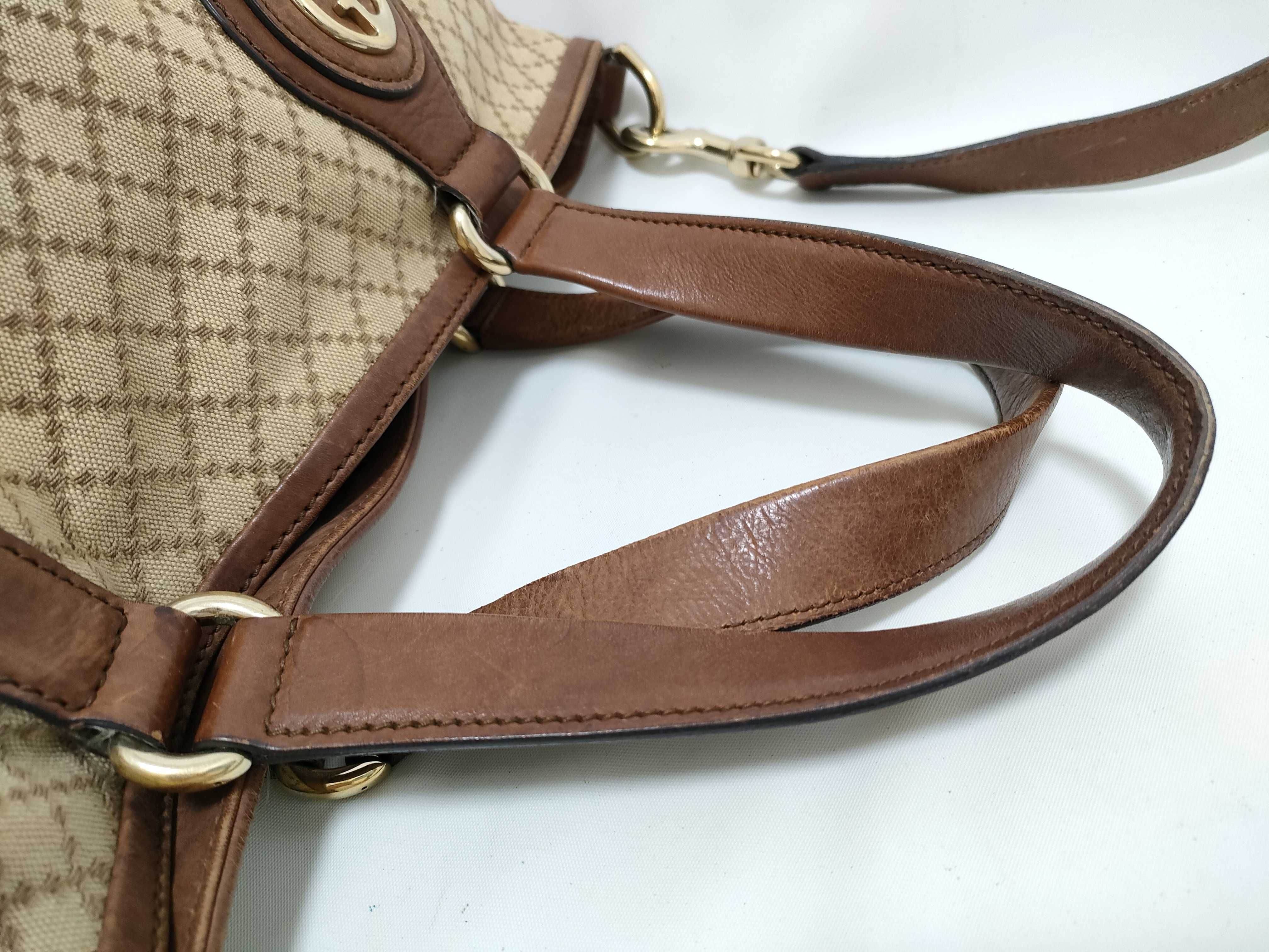 282346 2-Way Handbag/Shoulder Bag, Diamante Canvas Leather Tote Bag — view 3