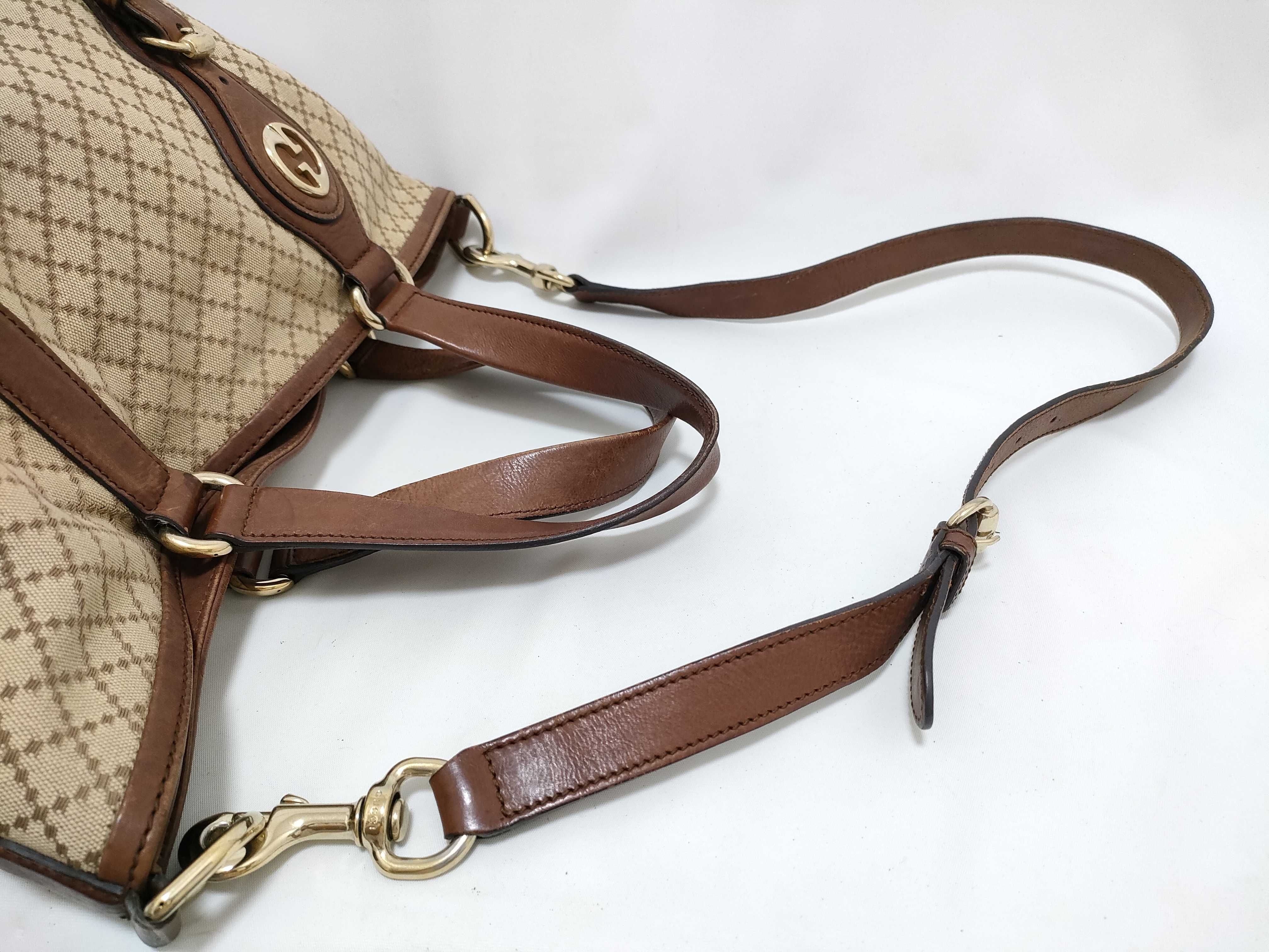 282346 2-Way Handbag/Shoulder Bag, Diamante Canvas Leather Tote Bag — view 6
