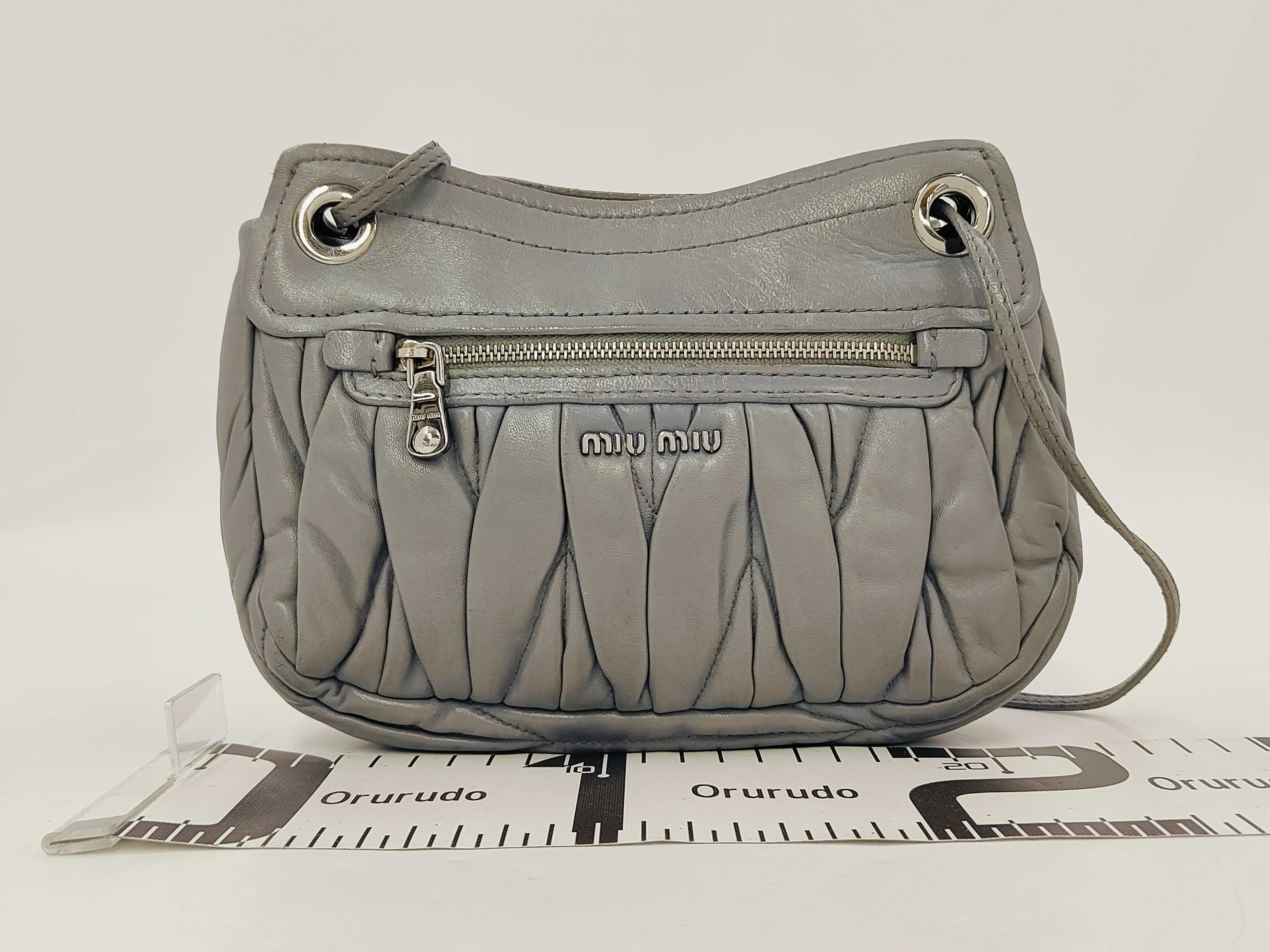 leather shoulder bag, gray. — view 2