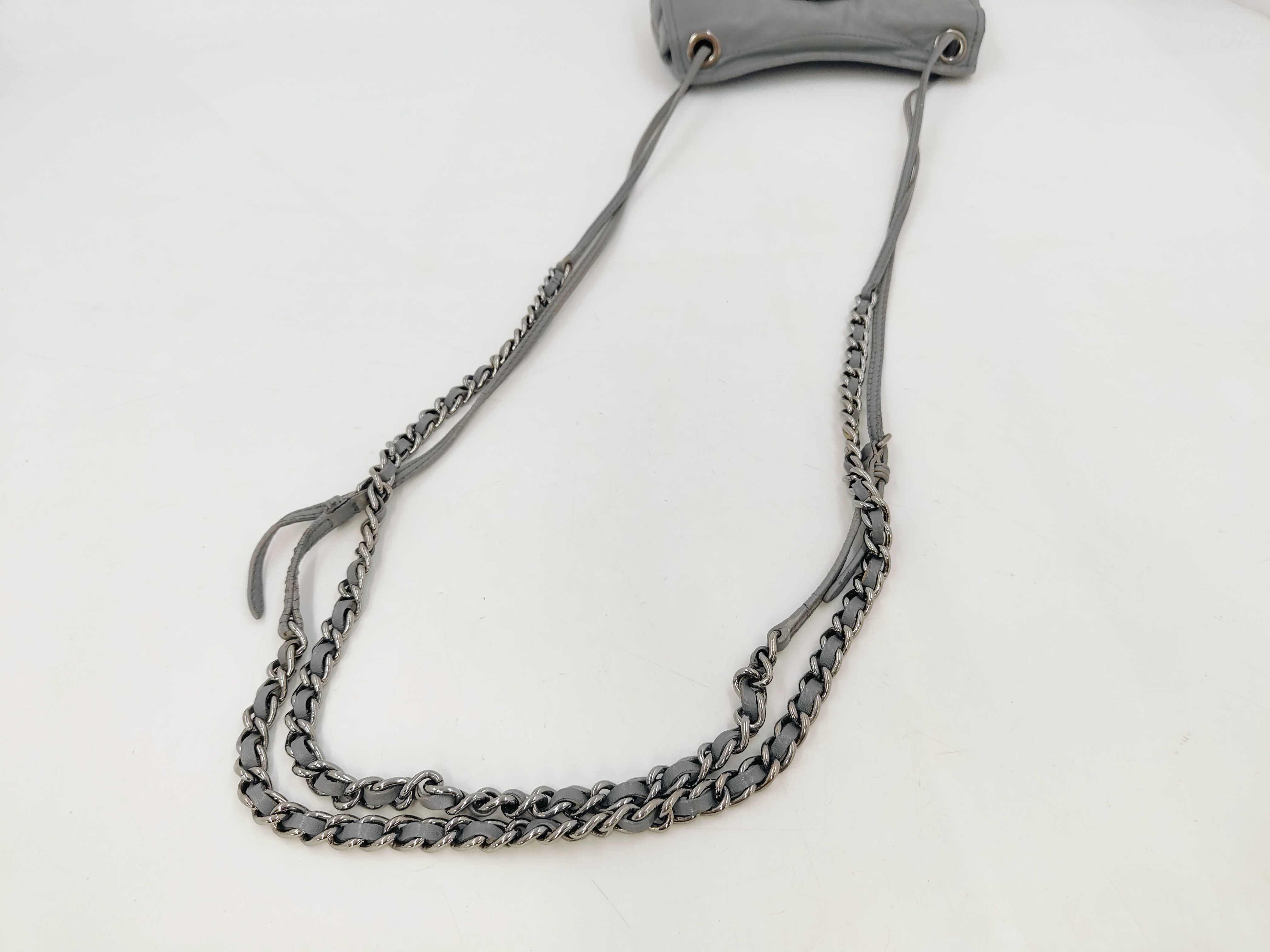 leather shoulder bag, gray. — view 3
