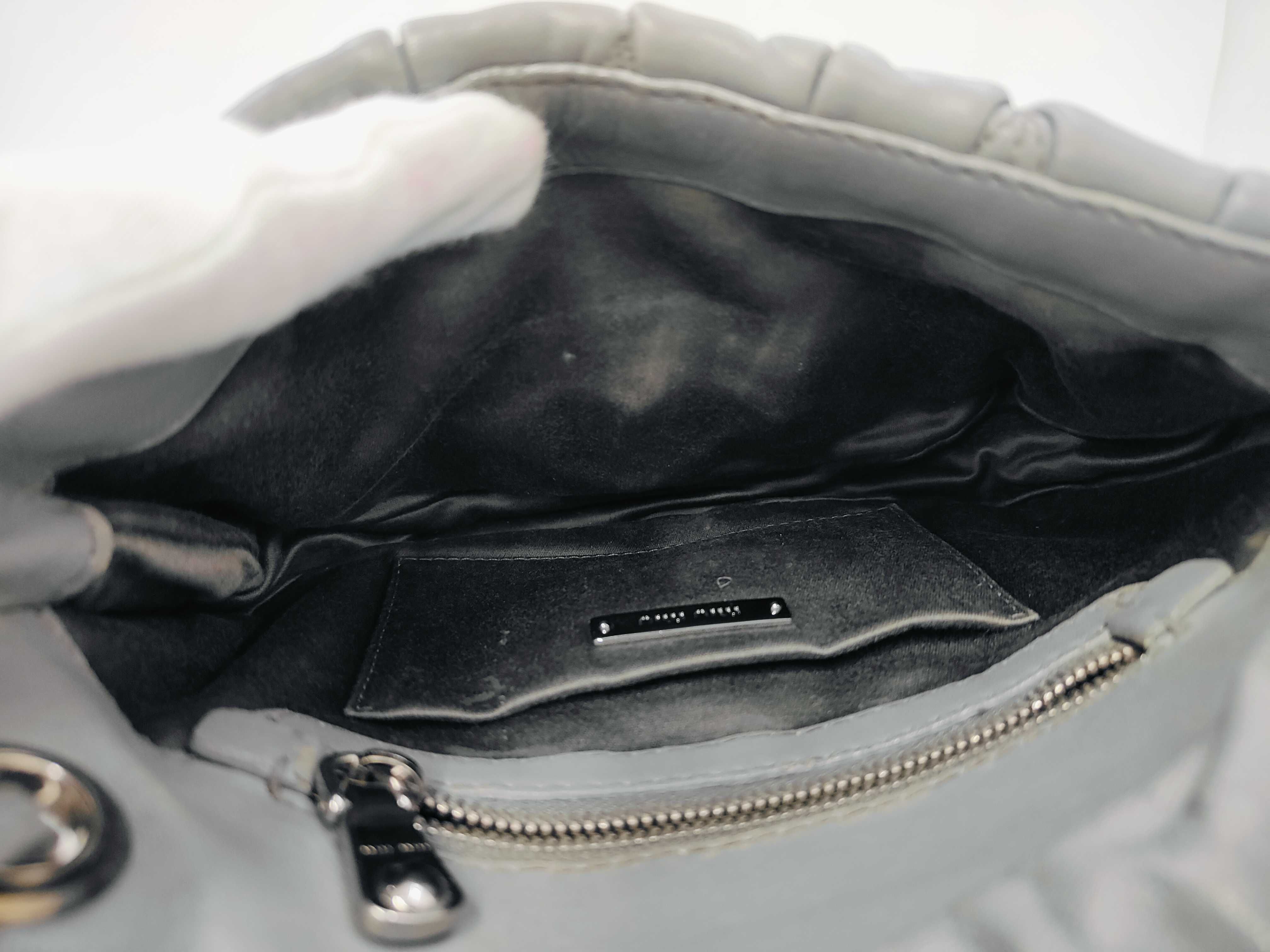 leather shoulder bag, gray. — view 8