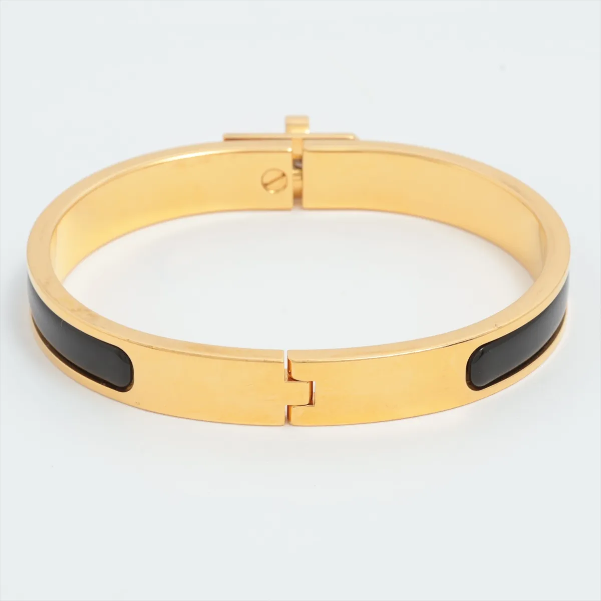 Mini Click Kelly Bracelet, GP x Enamel, Black x Gold, — view 2