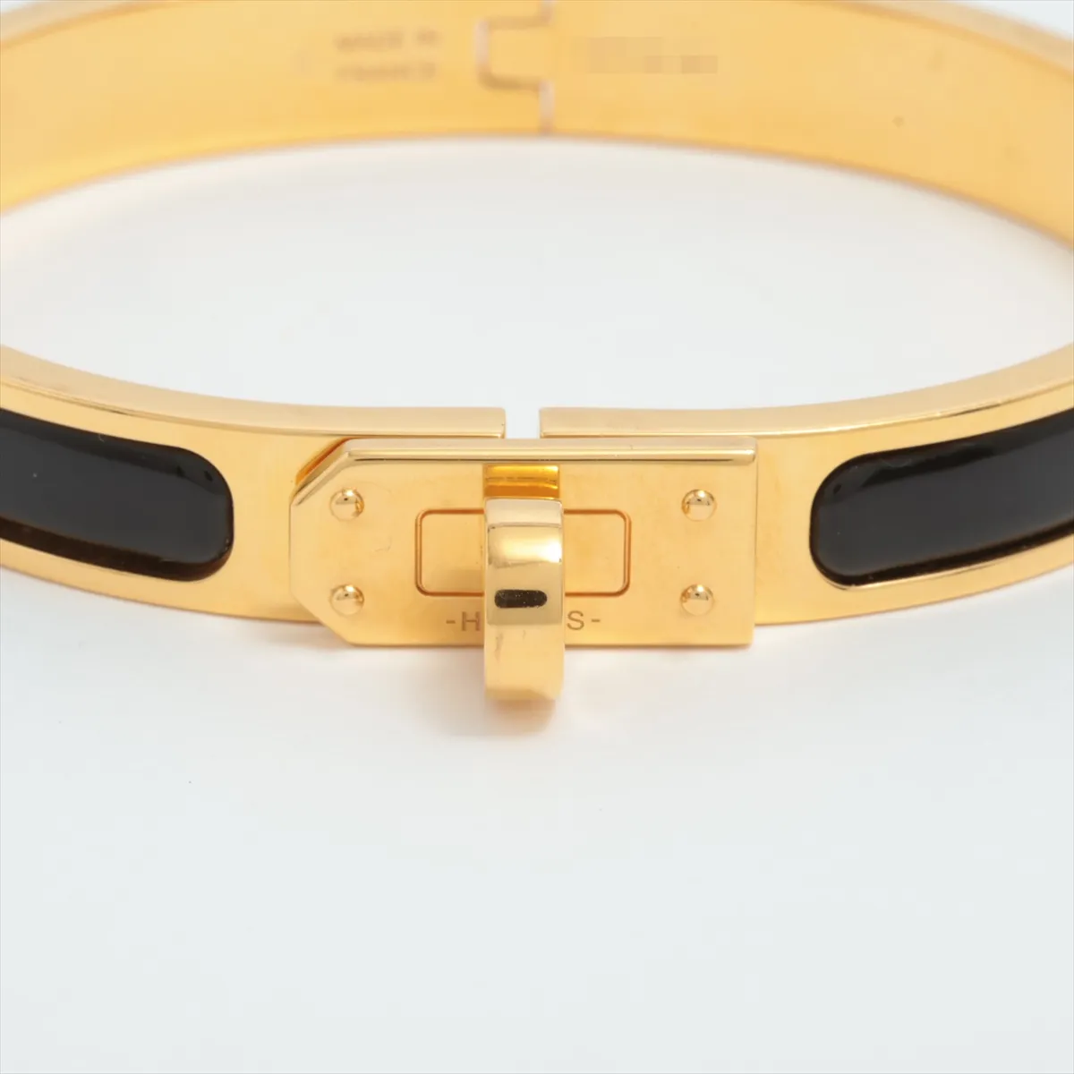 Mini Click Kelly Bracelet, GP x Enamel, Black x Gold, — view 3