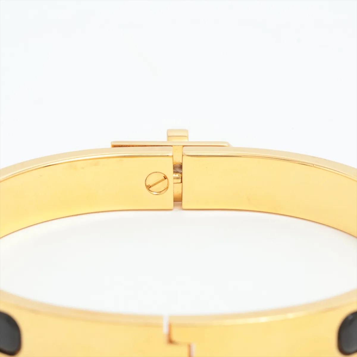 Mini Click Kelly Bracelet, GP x Enamel, Black x Gold, — view 4