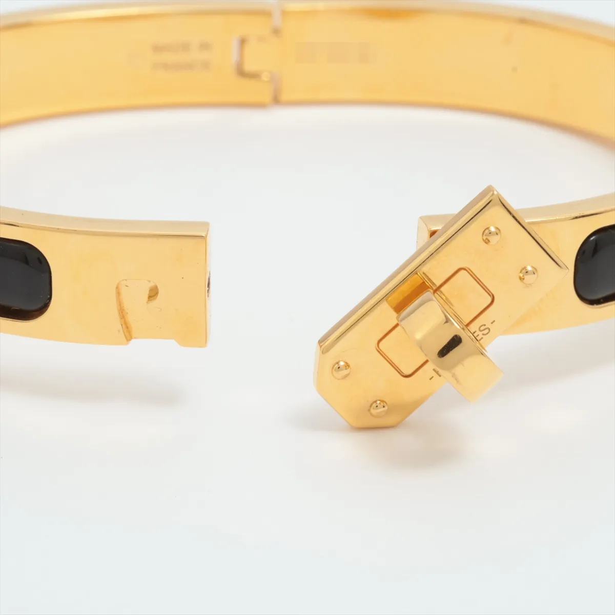 Mini Click Kelly Bracelet, GP x Enamel, Black x Gold, — view 5